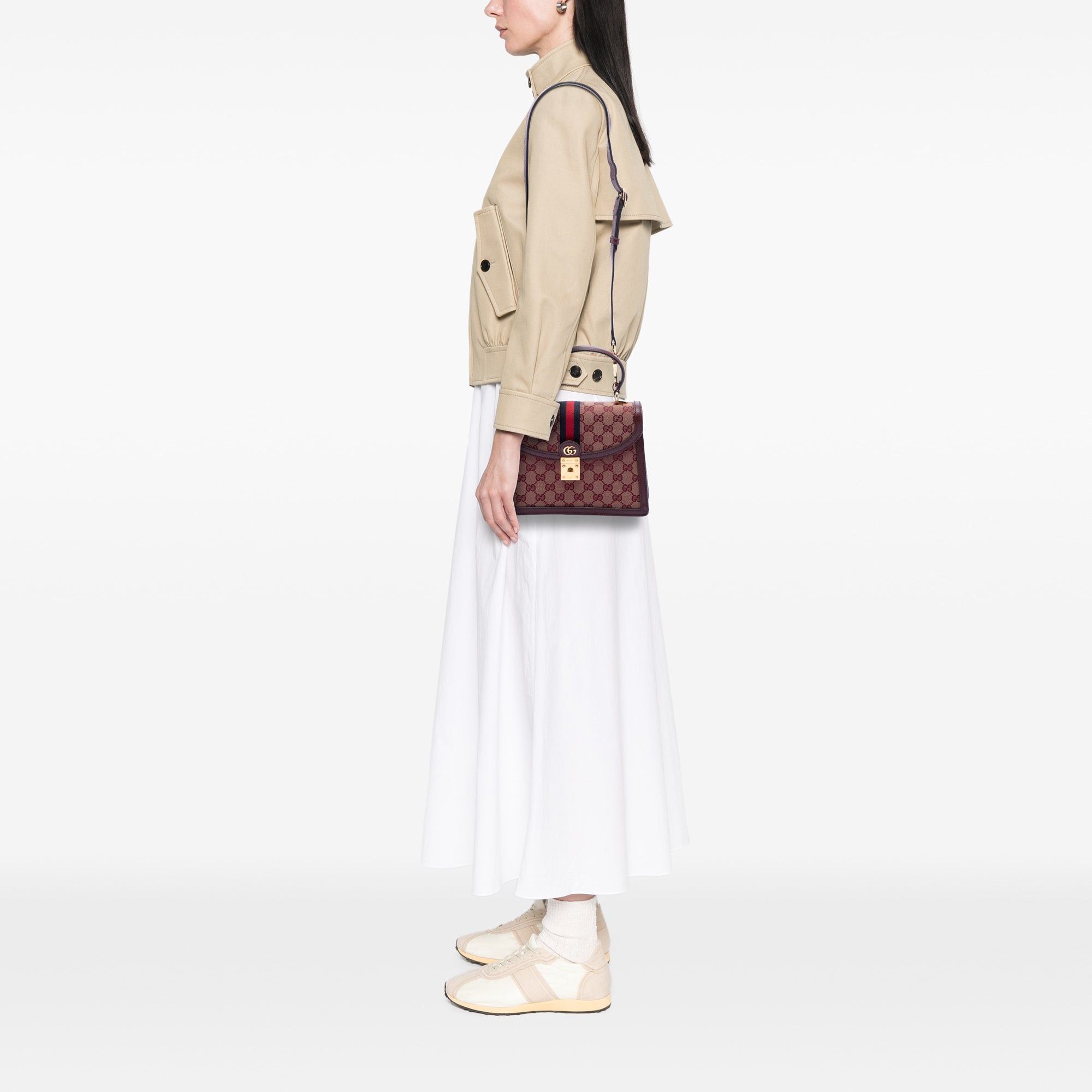 Gucci Small GG Canvas Web Ophidia Top Handle Flap Size ONE SIZE - 7 Thumbnail