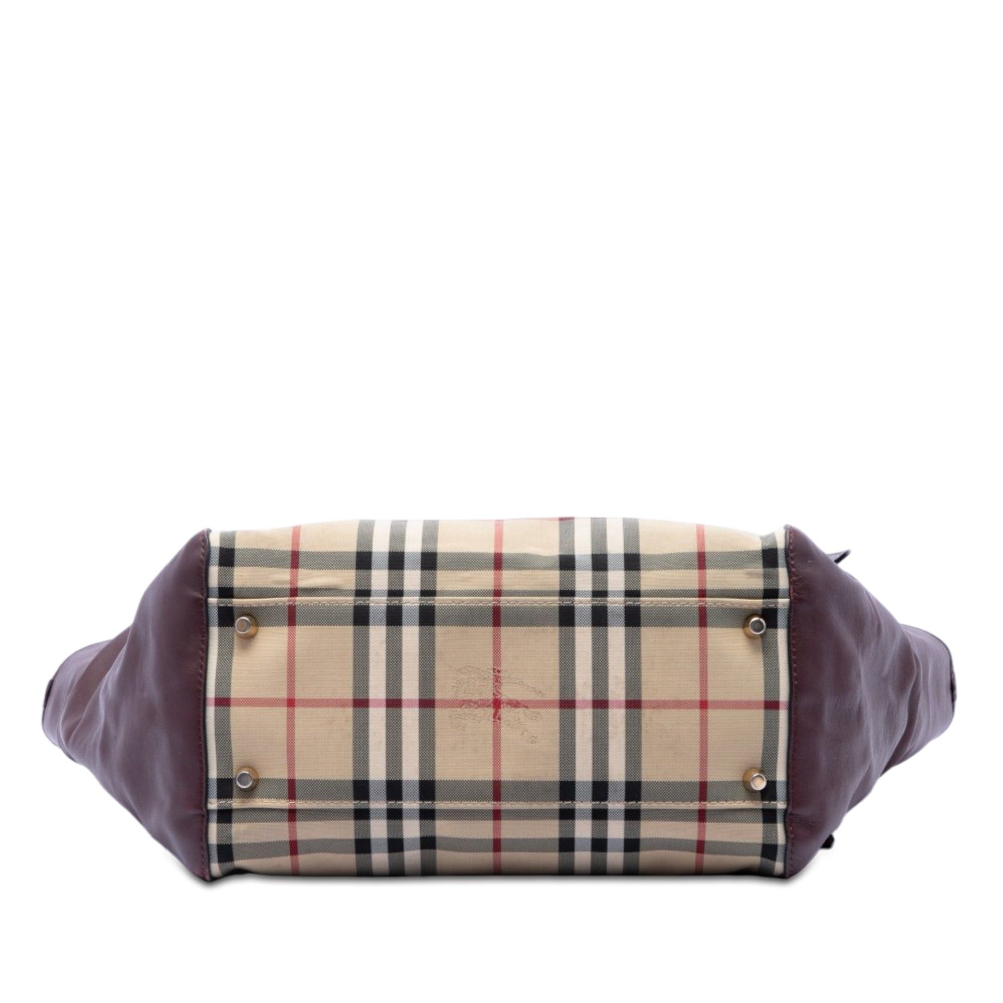 Burberry Small Haymarket Check Canvas and Leather Canterbury Tote Size ONE SIZE - 3 Thumbnail