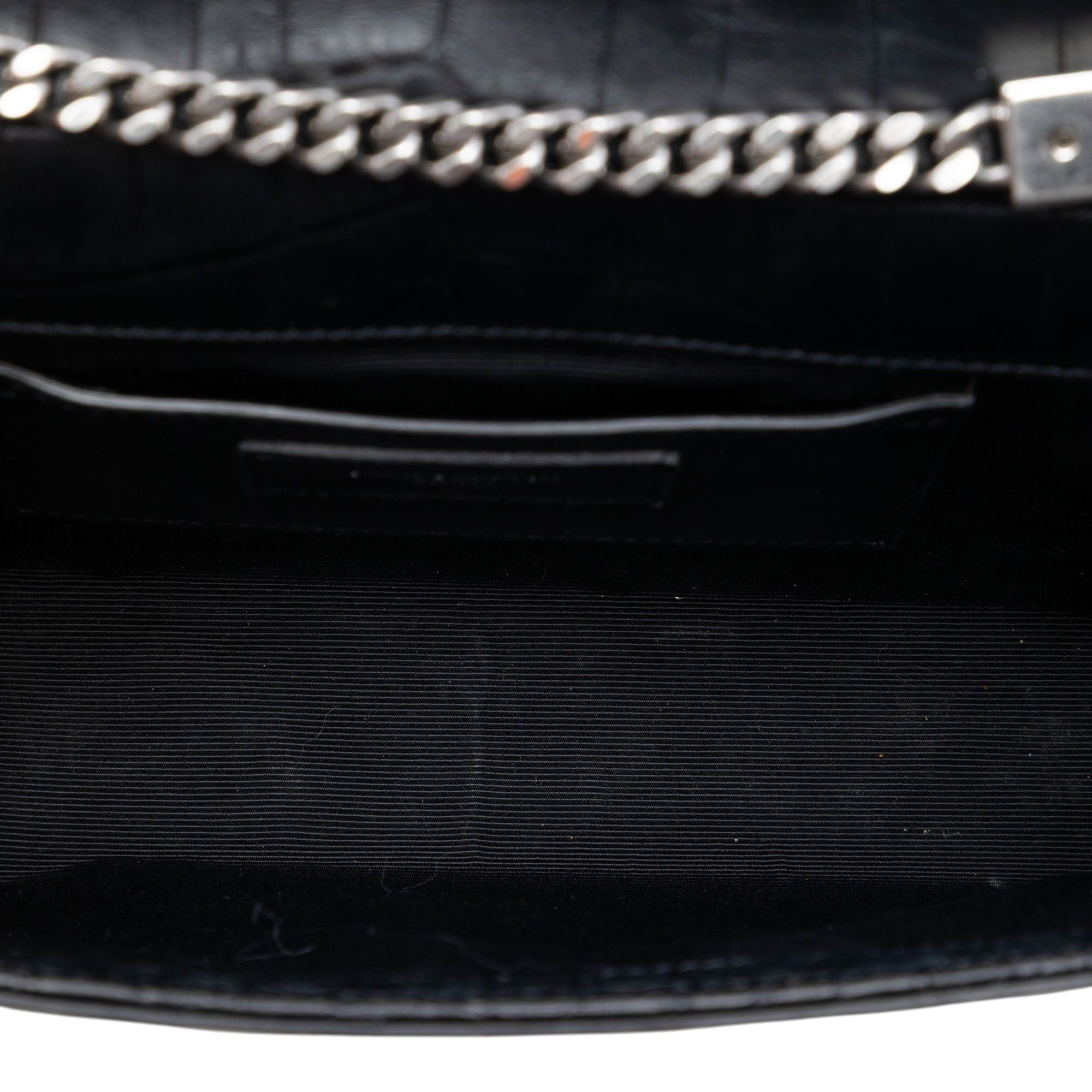Saint Laurent Paris Medium Croc Embossed Leather Kate Tassel Crossbody Size ONE SIZE - 4 Thumbnail