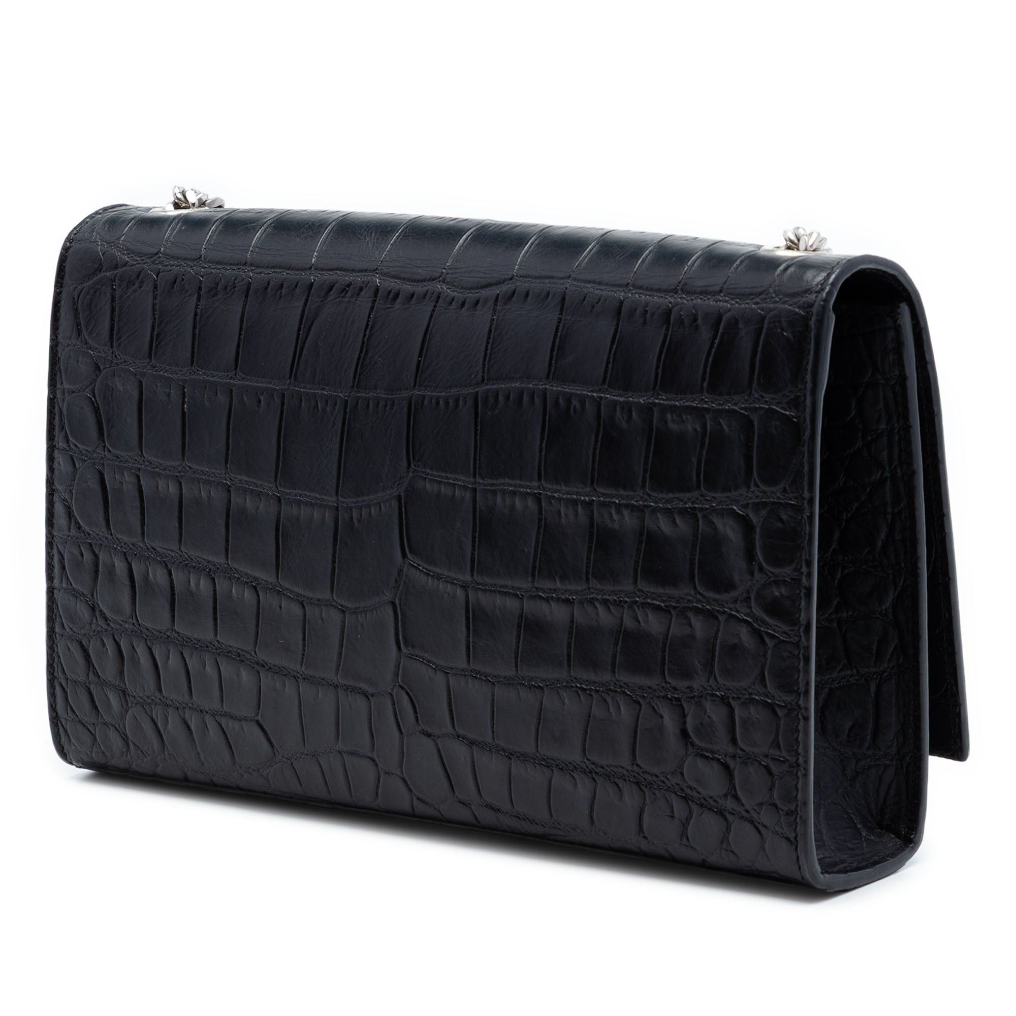 Saint Laurent Paris Medium Croc Embossed Leather Kate Tassel Crossbody Size ONE SIZE - 2 Thumbnail
