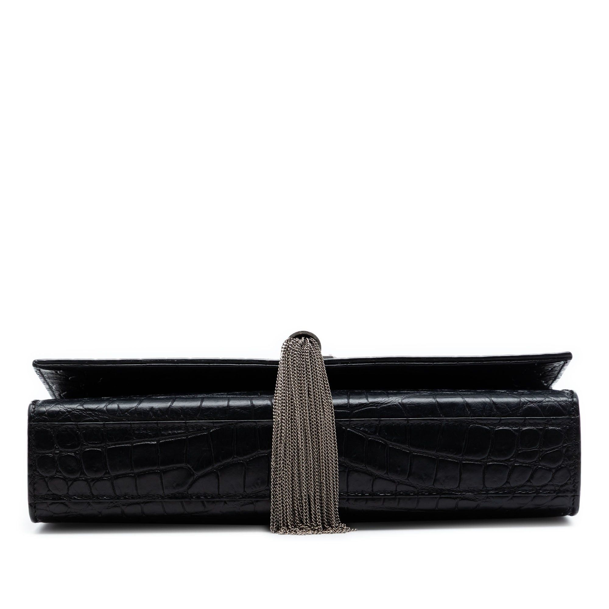 Saint Laurent Paris Medium Croc Embossed Leather Kate Tassel Crossbody Size ONE SIZE - 3 Thumbnail
