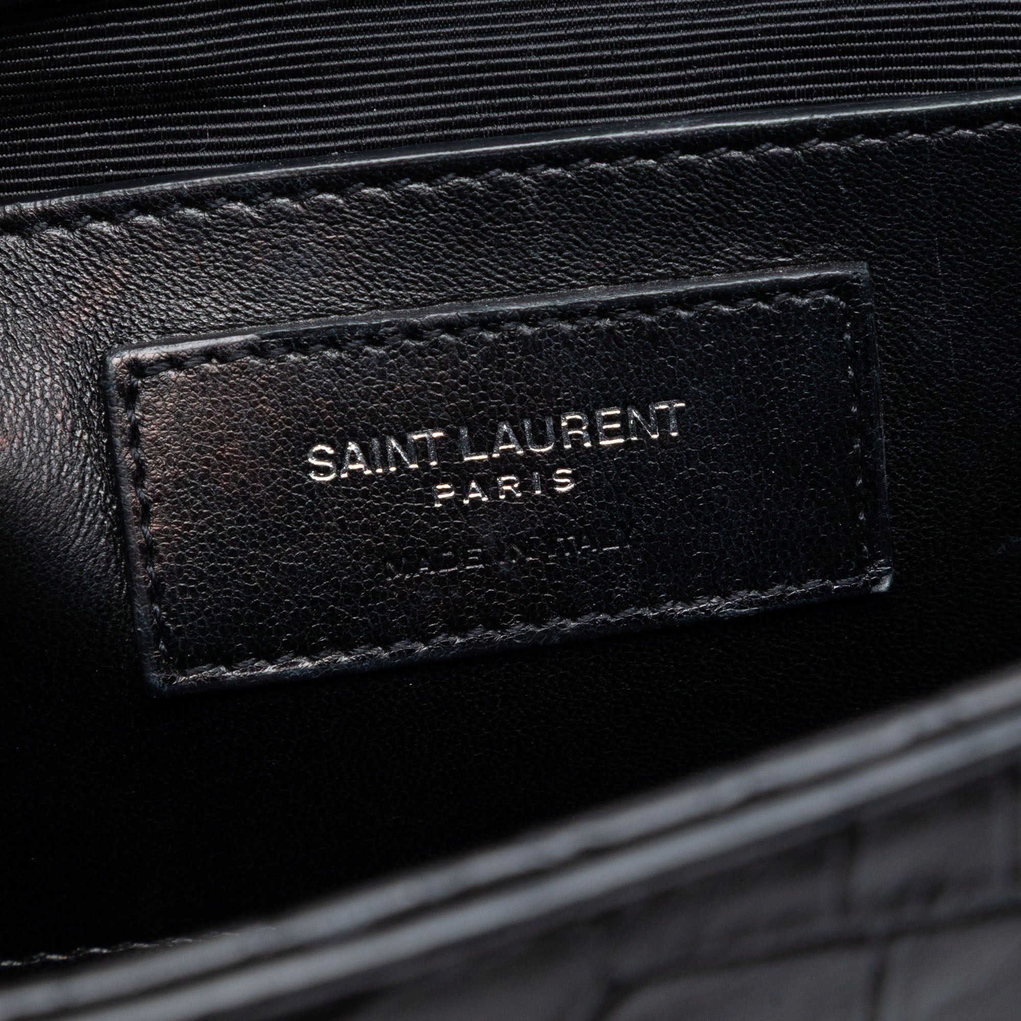 Saint Laurent Paris Medium Croc Embossed Leather Kate Tassel Crossbody Size ONE SIZE - 5 Thumbnail