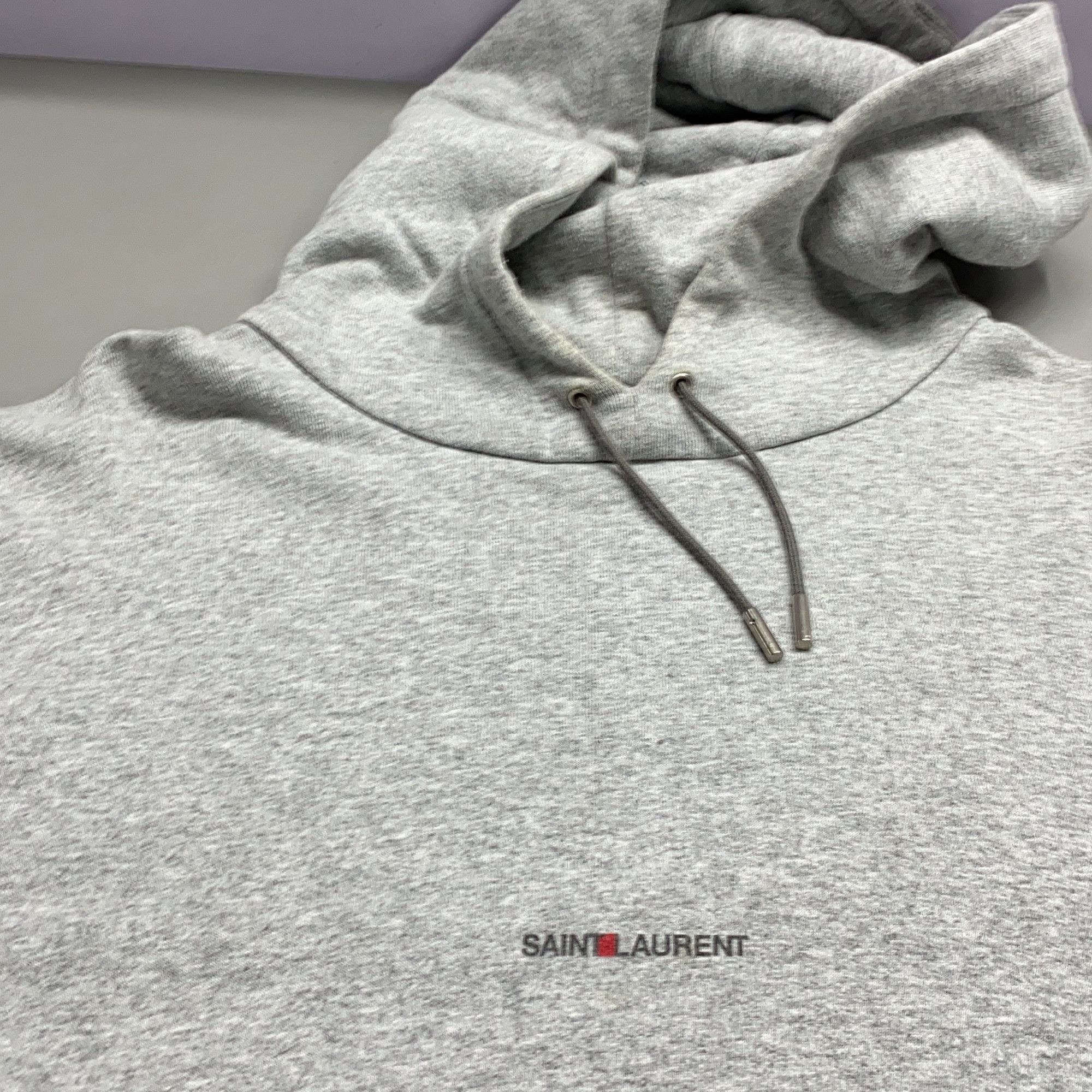 Saint Laurent Paris Saint Laurent Logo Hoodie Gray Size S Size US S / EU 44-46 / 1 - 12 Thumbnail