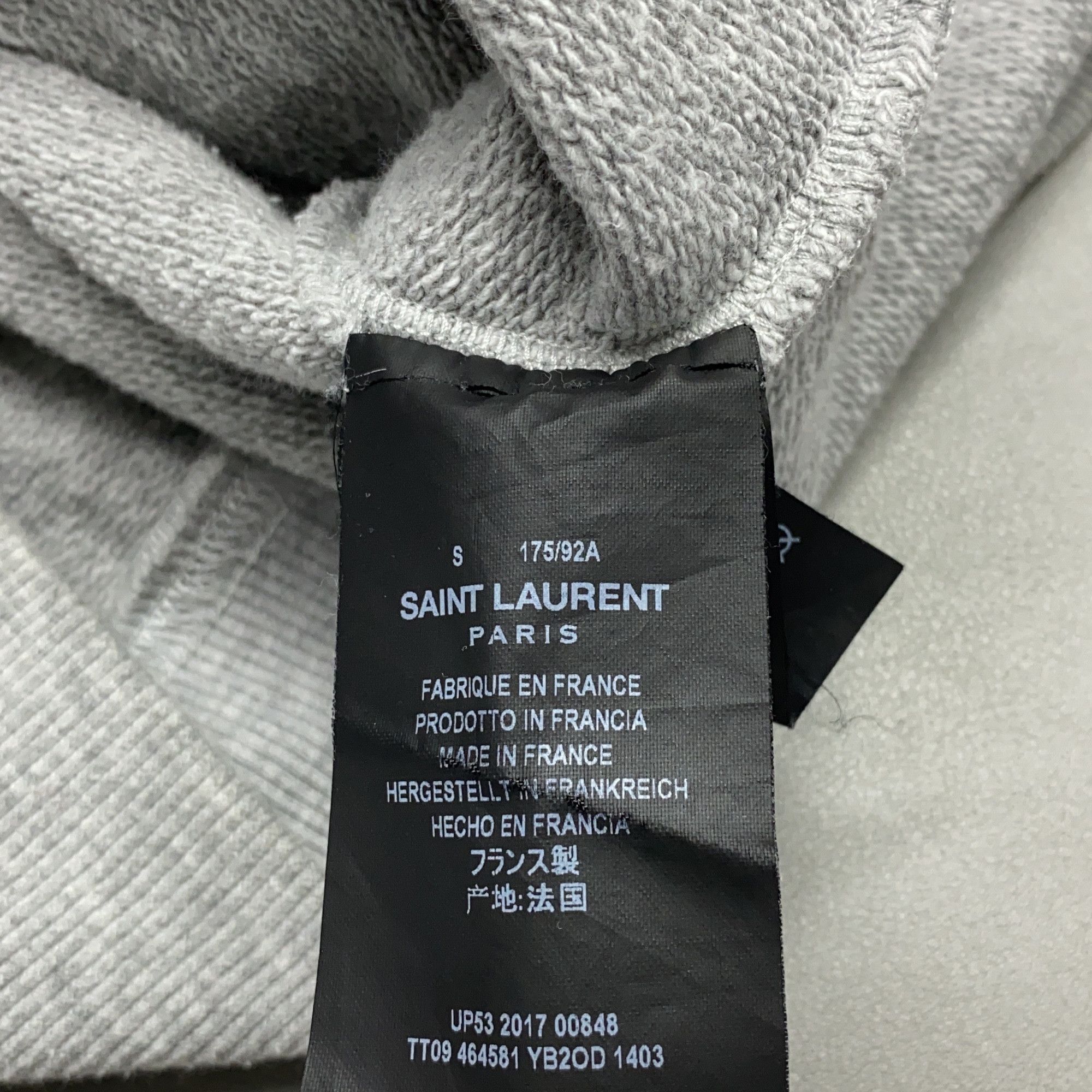 Saint Laurent Paris Saint Laurent Logo Hoodie Gray Size S Size US S / EU 44-46 / 1 - 3 Thumbnail