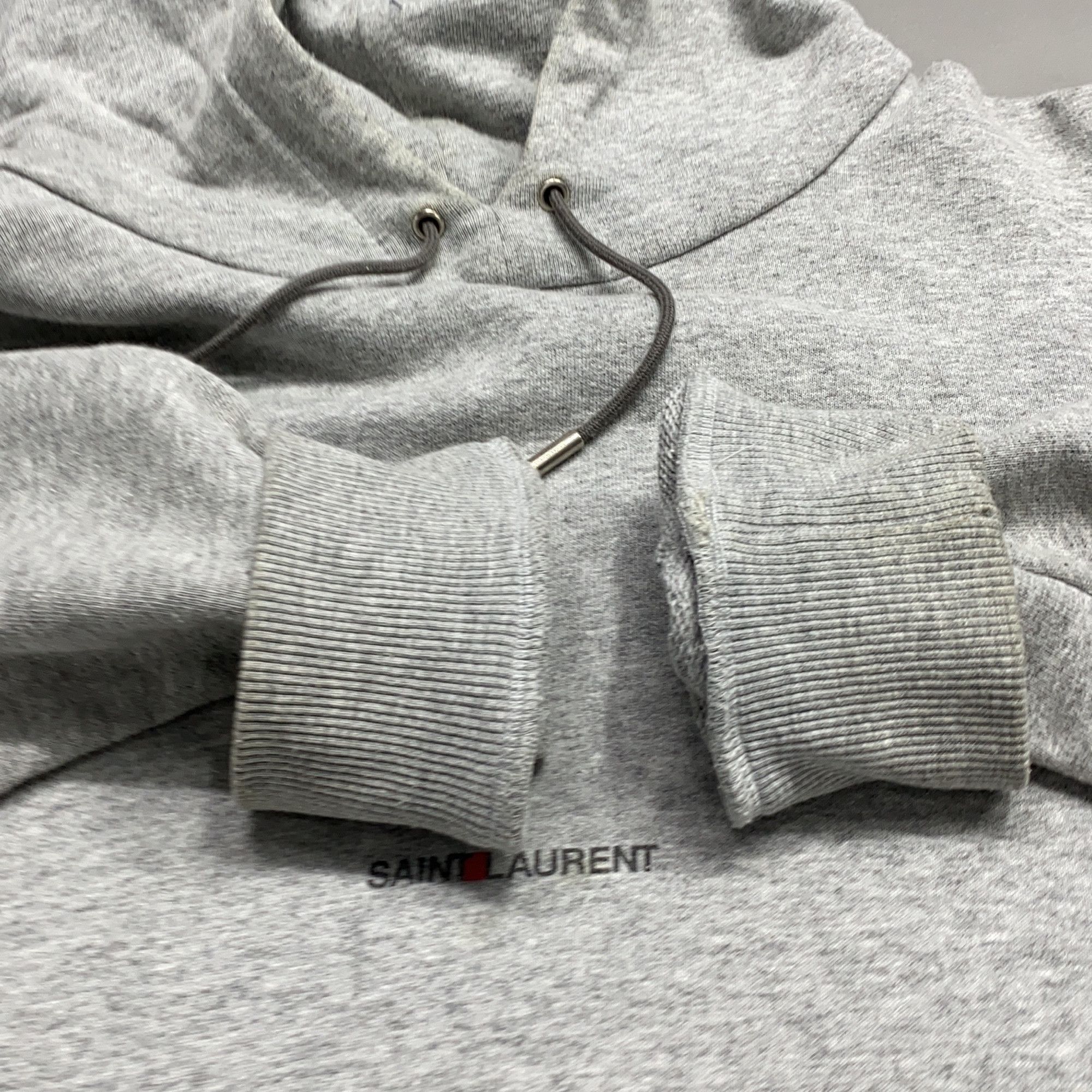 Saint Laurent Paris Saint Laurent Logo Hoodie Gray Size S Size US S / EU 44-46 / 1 - 17 Thumbnail
