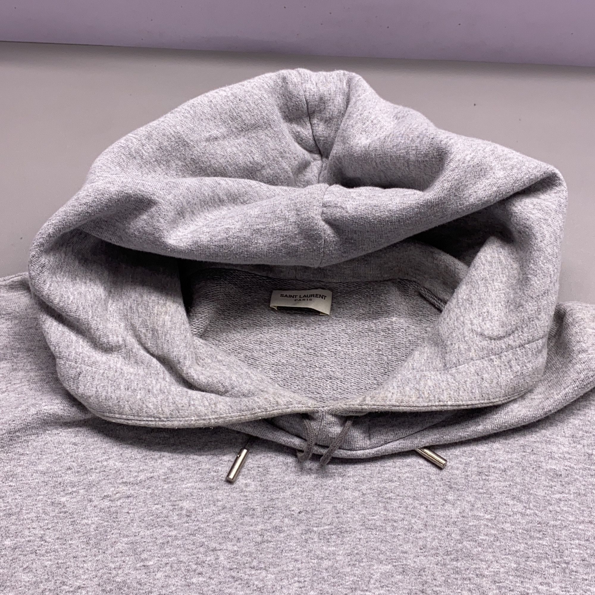 Saint Laurent Paris Saint Laurent Logo Hoodie Gray Size S Size US S / EU 44-46 / 1 - 11 Thumbnail