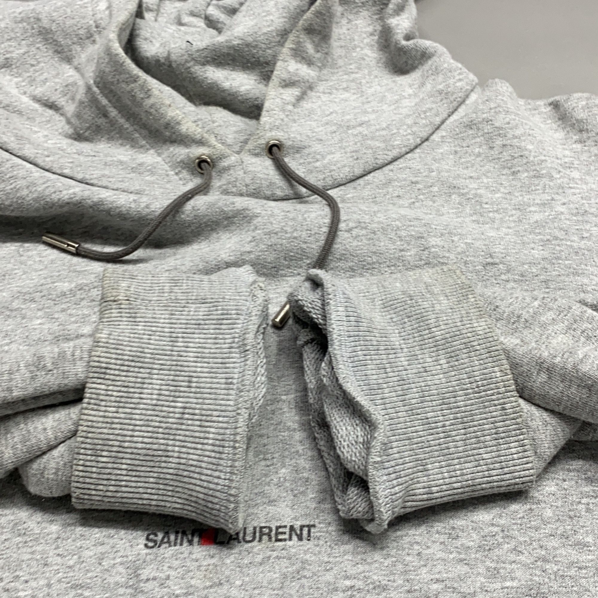 Saint Laurent Paris Saint Laurent Logo Hoodie Gray Size S Size US S / EU 44-46 / 1 - 18 Thumbnail