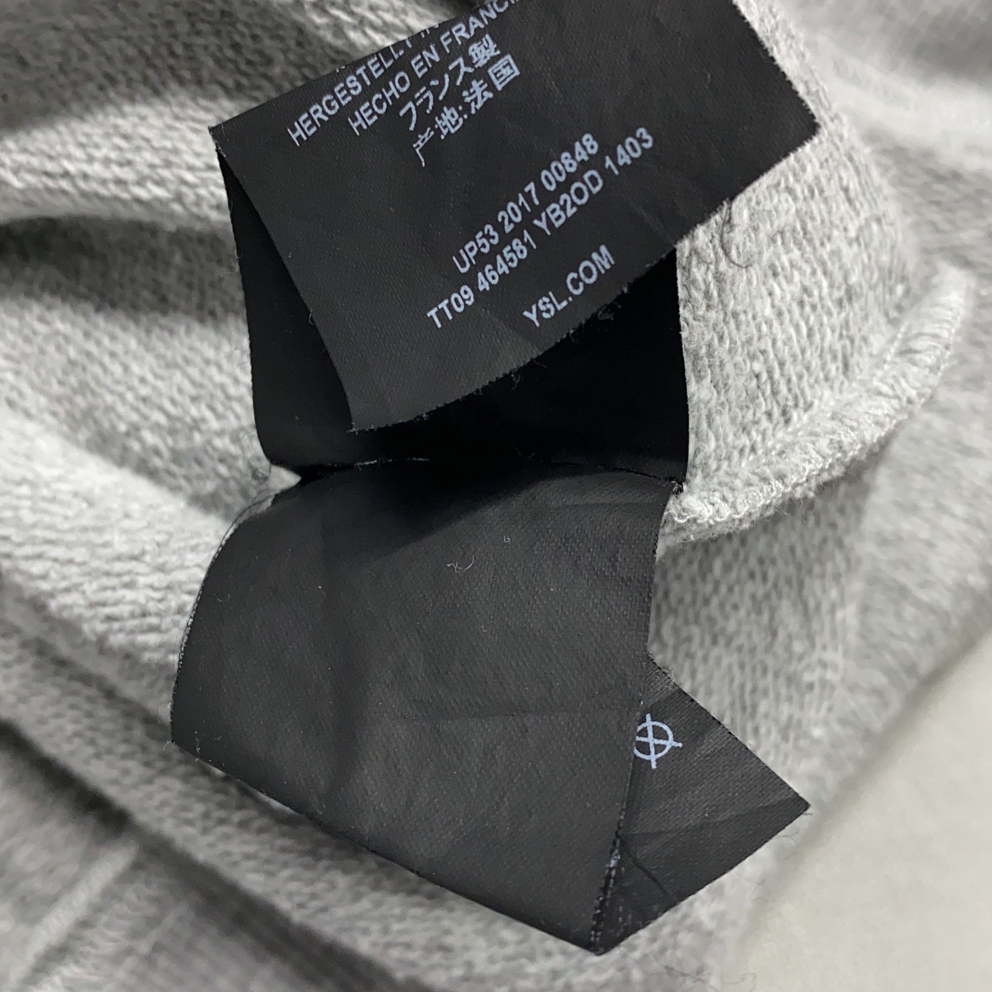 Saint Laurent Paris Saint Laurent Logo Hoodie Gray Size S Size US S / EU 44-46 / 1 - 4 Thumbnail