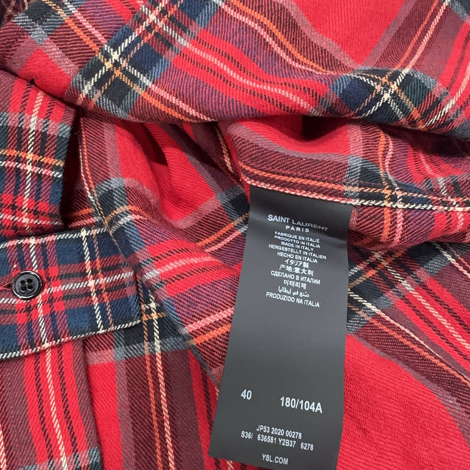 Saint Laurent Paris Saint Laurent Red Plaid Button Up Shirt Size 40 Size US XXS / EU 40 - 5 Thumbnail