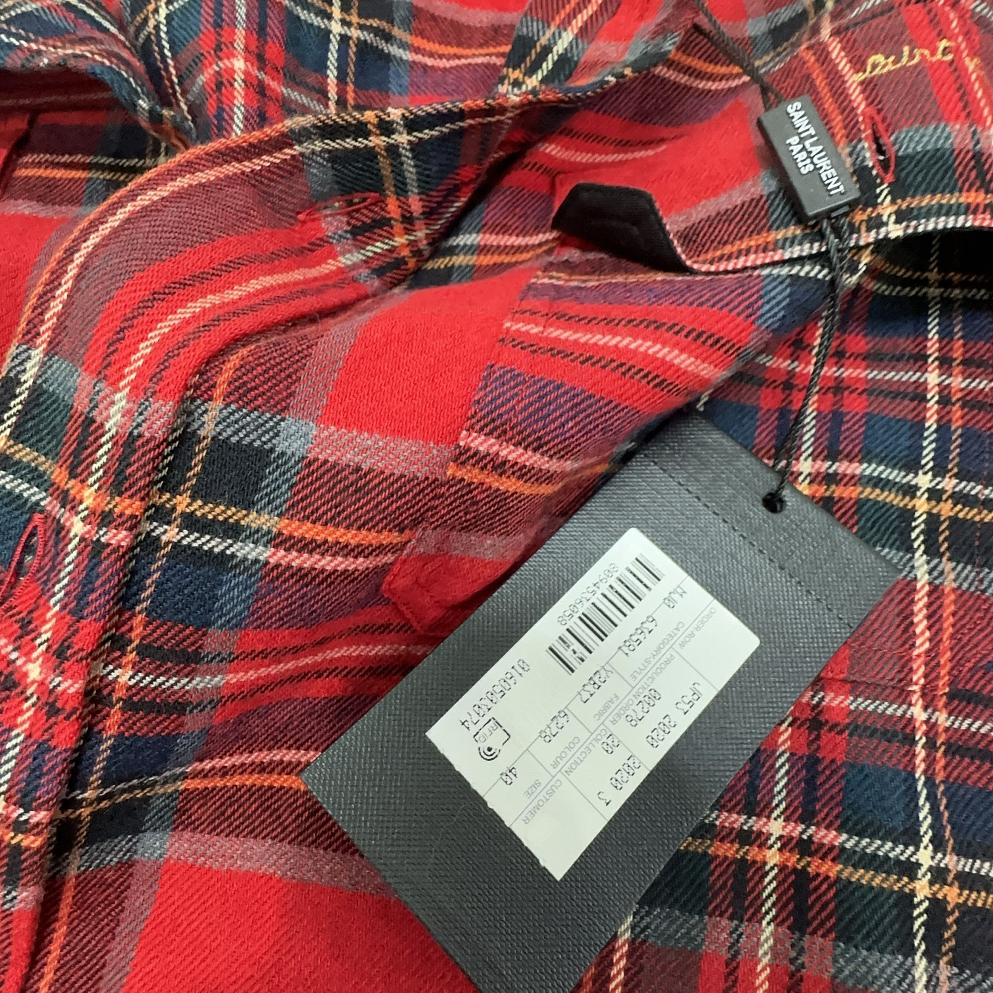 Saint Laurent Paris Saint Laurent Red Plaid Button Up Shirt Size 40 Size US XXS / EU 40 - 3 Thumbnail