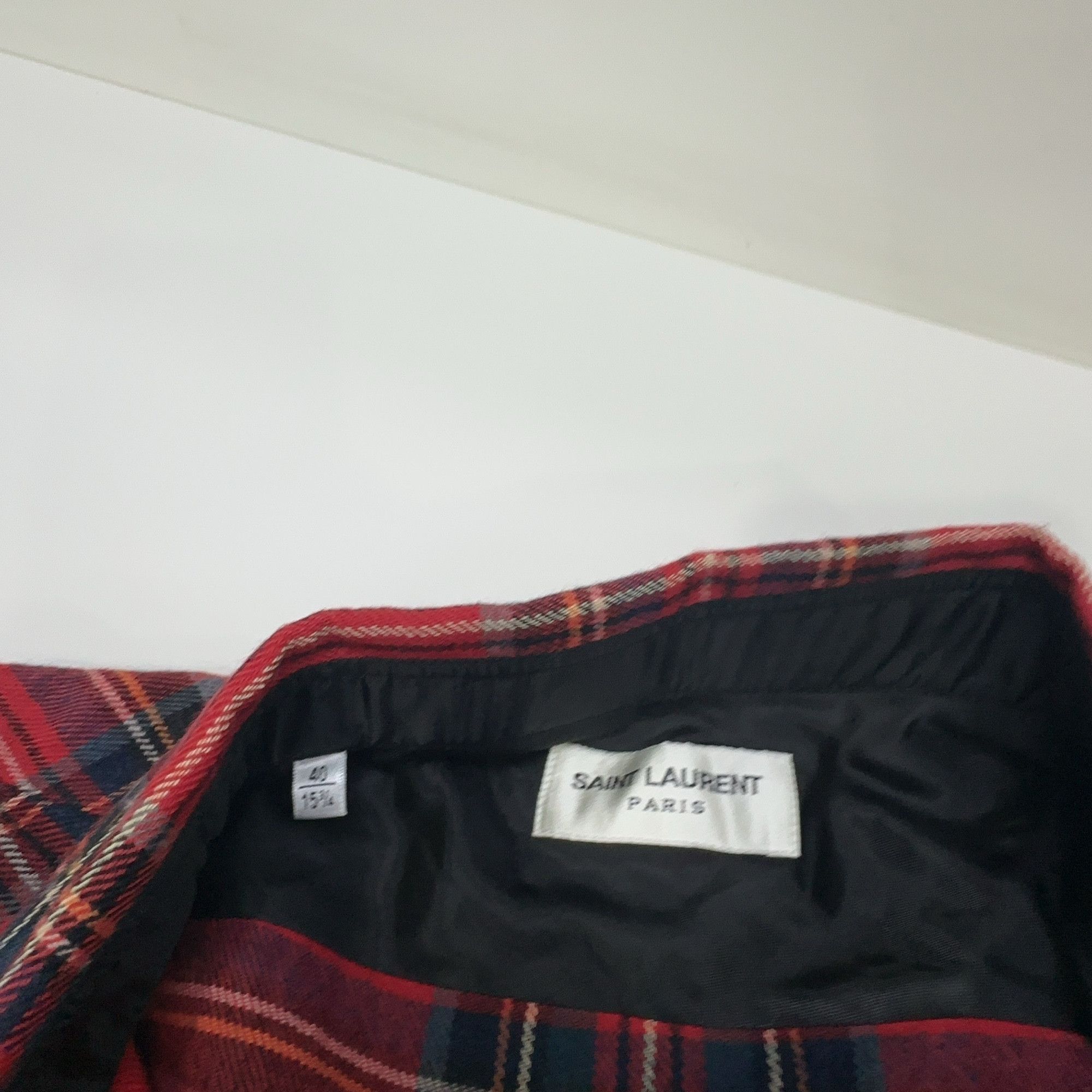 Saint Laurent Paris Saint Laurent Red Plaid Button Up Shirt Size 40 Size US XXS / EU 40 - 4 Thumbnail
