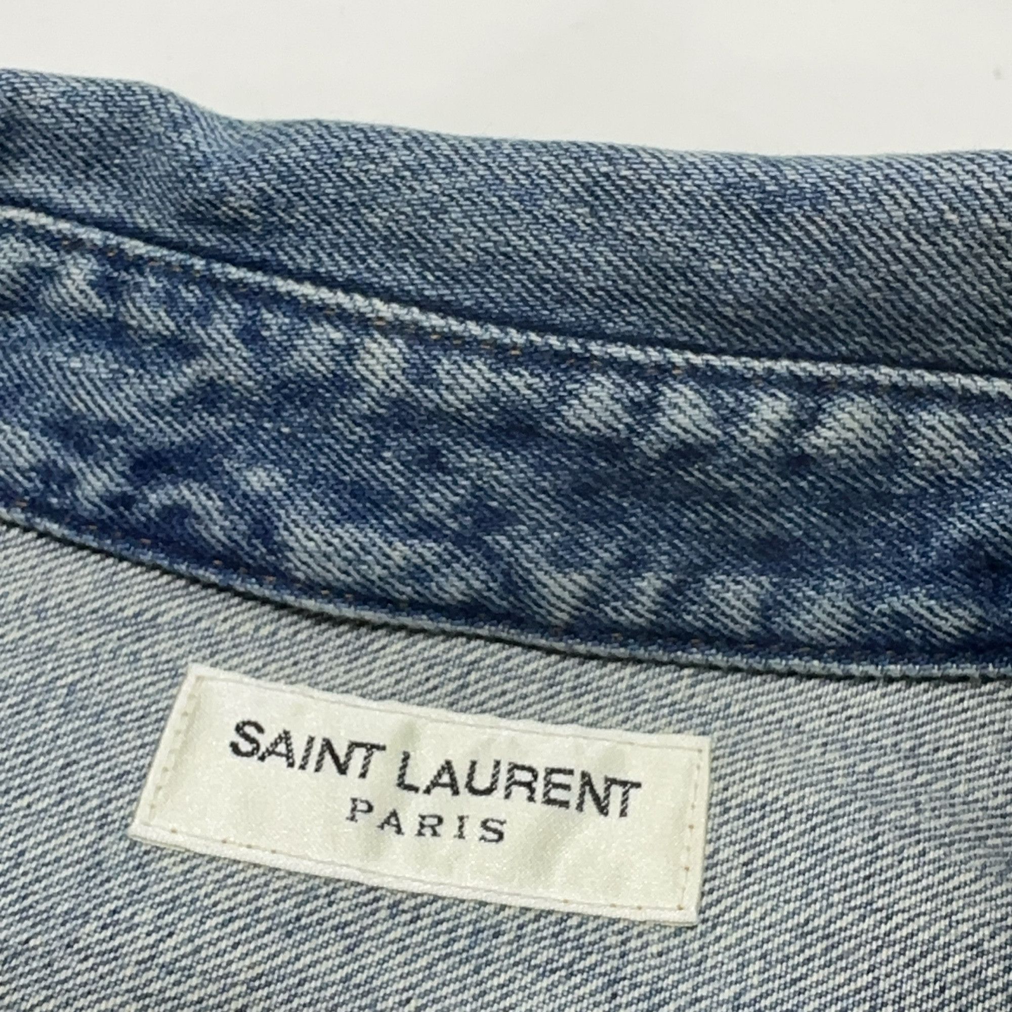 Saint Laurent Paris Saint Laurent Logo Embroidered Denim Shirt M Size US M / EU 48-50 / 2 - 6 Thumbnail