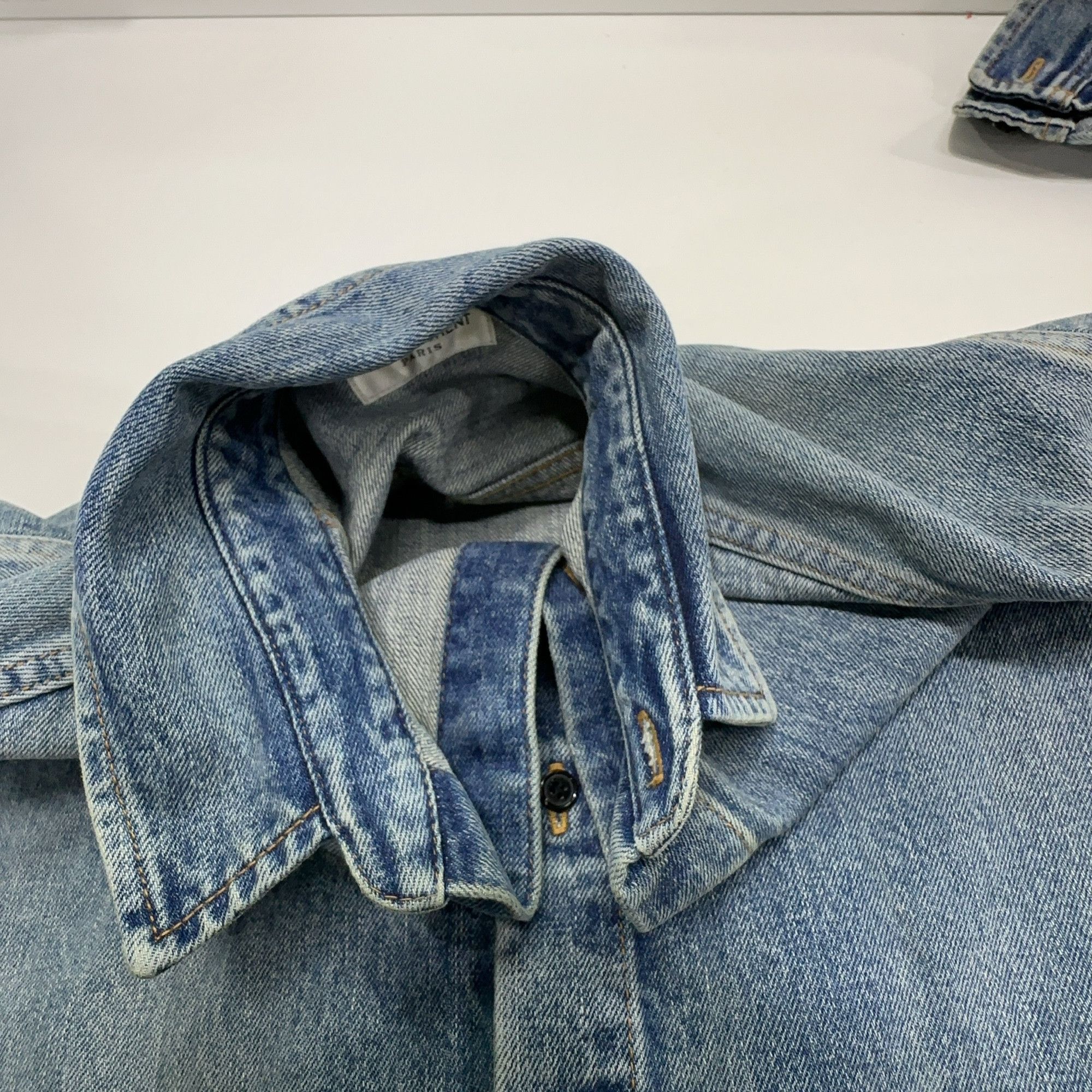 Saint Laurent Paris Saint Laurent Logo Embroidered Denim Shirt M Size US M / EU 48-50 / 2 - 7 Thumbnail