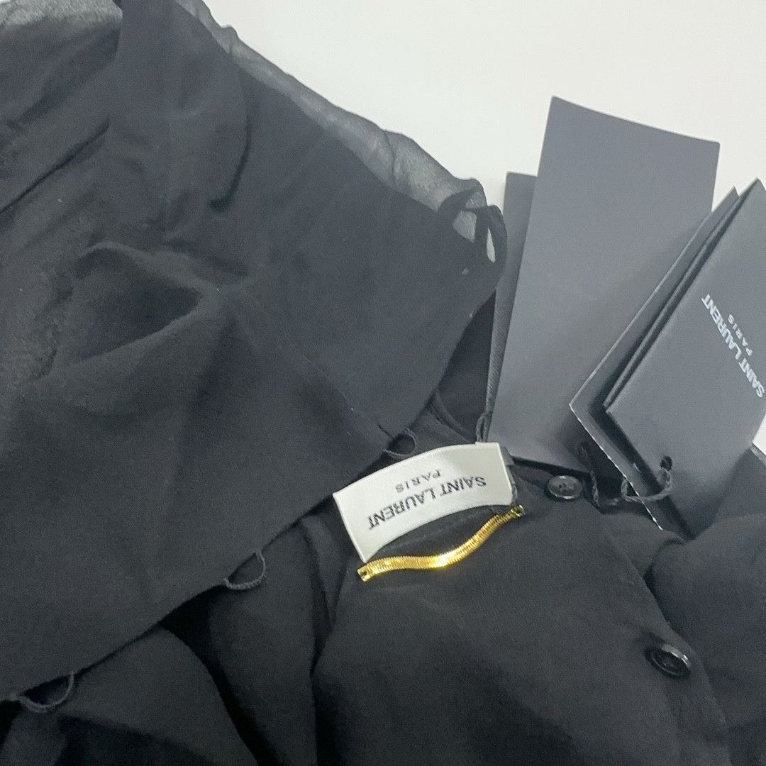 Saint Laurent Paris Saint Laurent Silk High-Neck Blouse Size FR 34 Size XS / US 0-2 / IT 36-38 - 5 Thumbnail