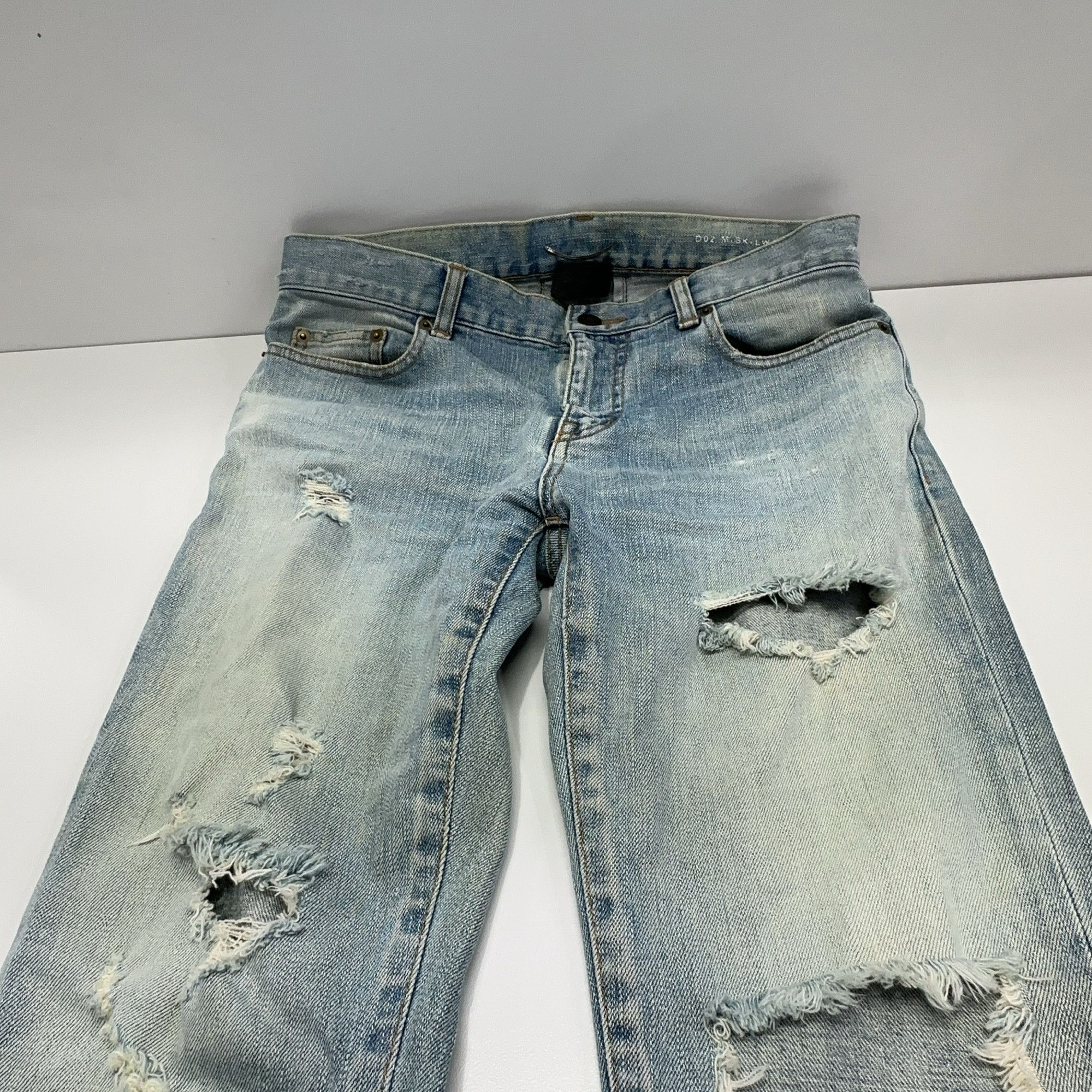Saint Laurent Paris Saint Laurent Distressed Denim Jeans Size 29 Size US 29 - 7 Thumbnail
