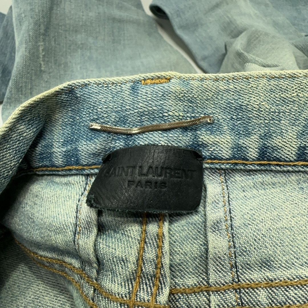 Saint Laurent Paris Saint Laurent Distressed Denim Jeans Size 29 Size US 29 - 3 Thumbnail