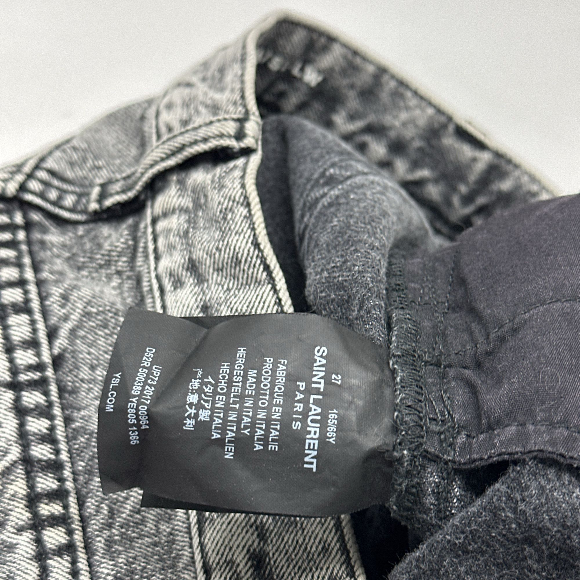Saint Laurent Paris Saint Laurent Distressed Acid Wash Jeans Size 27 Size US 27 - 4 Thumbnail