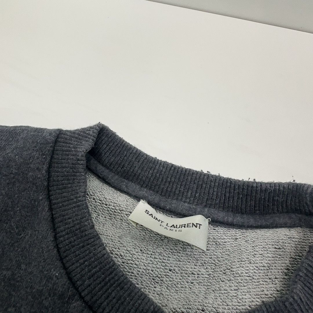 Saint Laurent Paris Saint Laurent Logo Lightning Sweatshirt Gray Size M Size US M / EU 48-50 / 2 - 4 Thumbnail