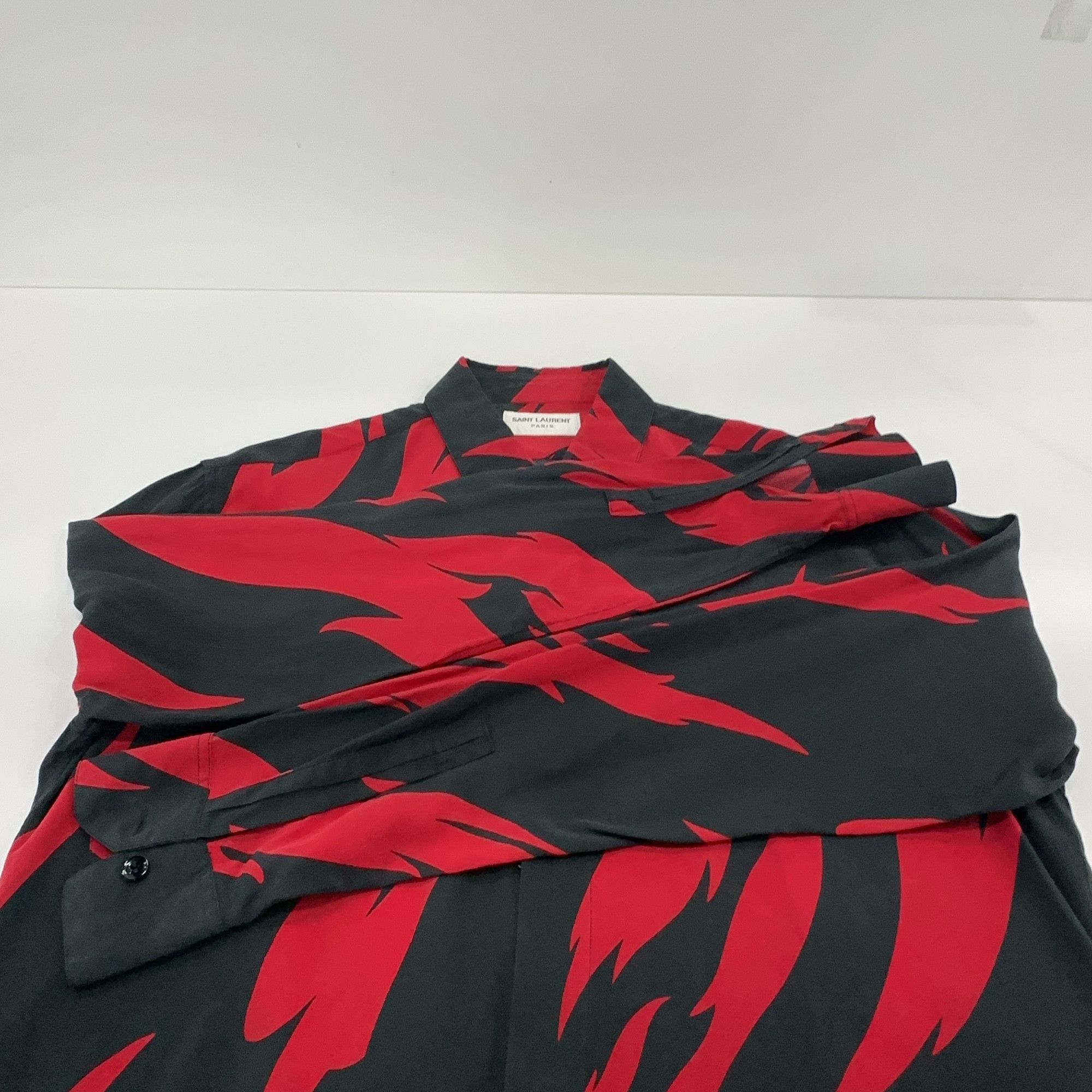 Saint Laurent Paris Saint Laurent Flame Print Silk Shirt Size 38 Size US S / EU 44-46 / 1 - 12 Thumbnail