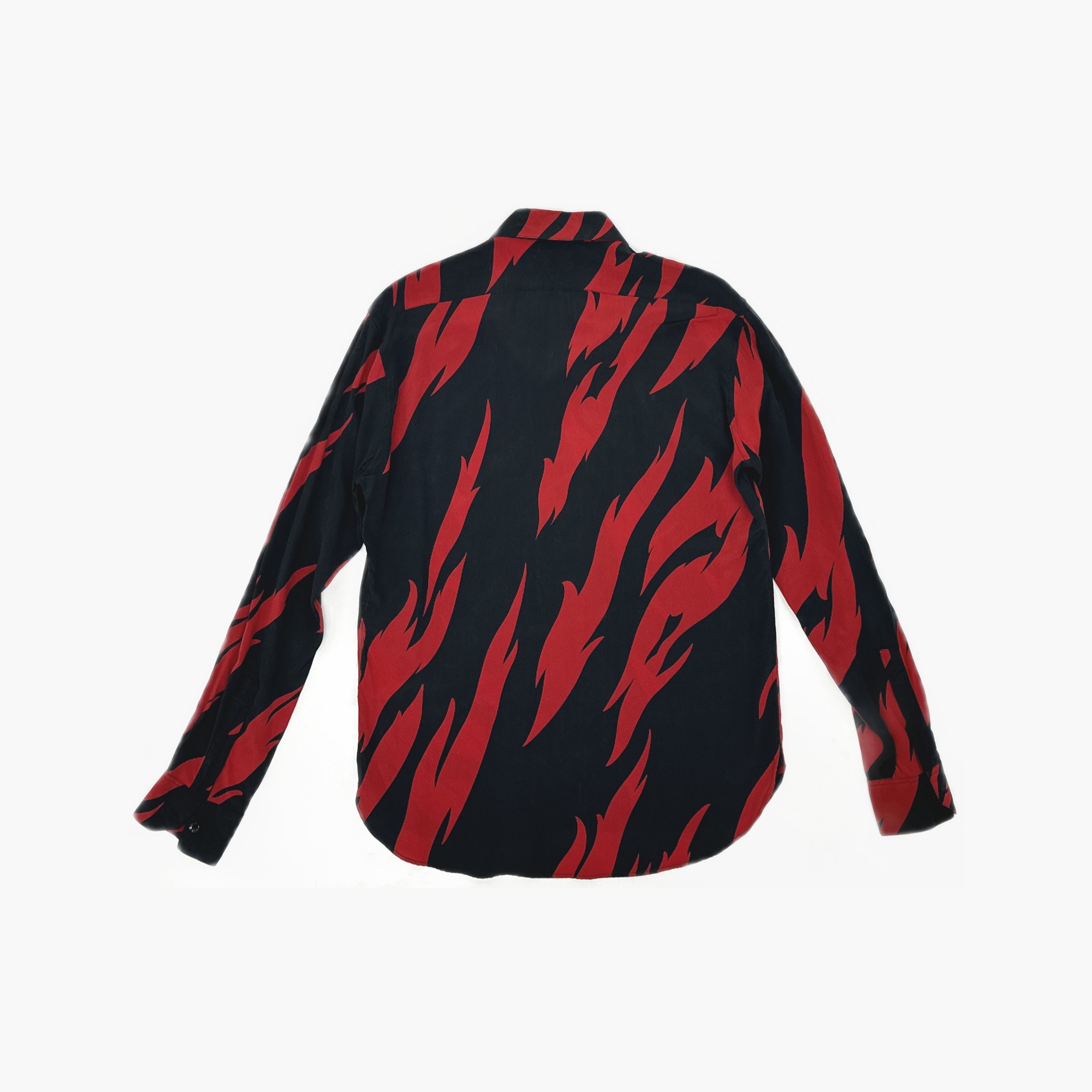 Saint Laurent Paris Saint Laurent Flame Print Silk Shirt Size 38 Size US S / EU 44-46 / 1 - 2 Thumbnail