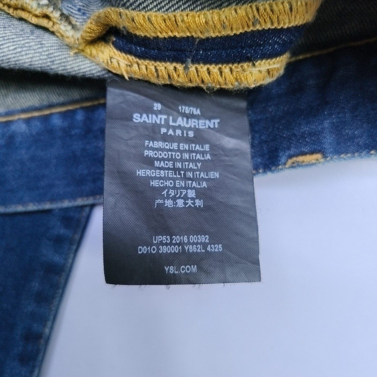 Saint Laurent Paris Saint Laurent Blue Denim Jeans Size 29 Size US 29 - 4 Thumbnail