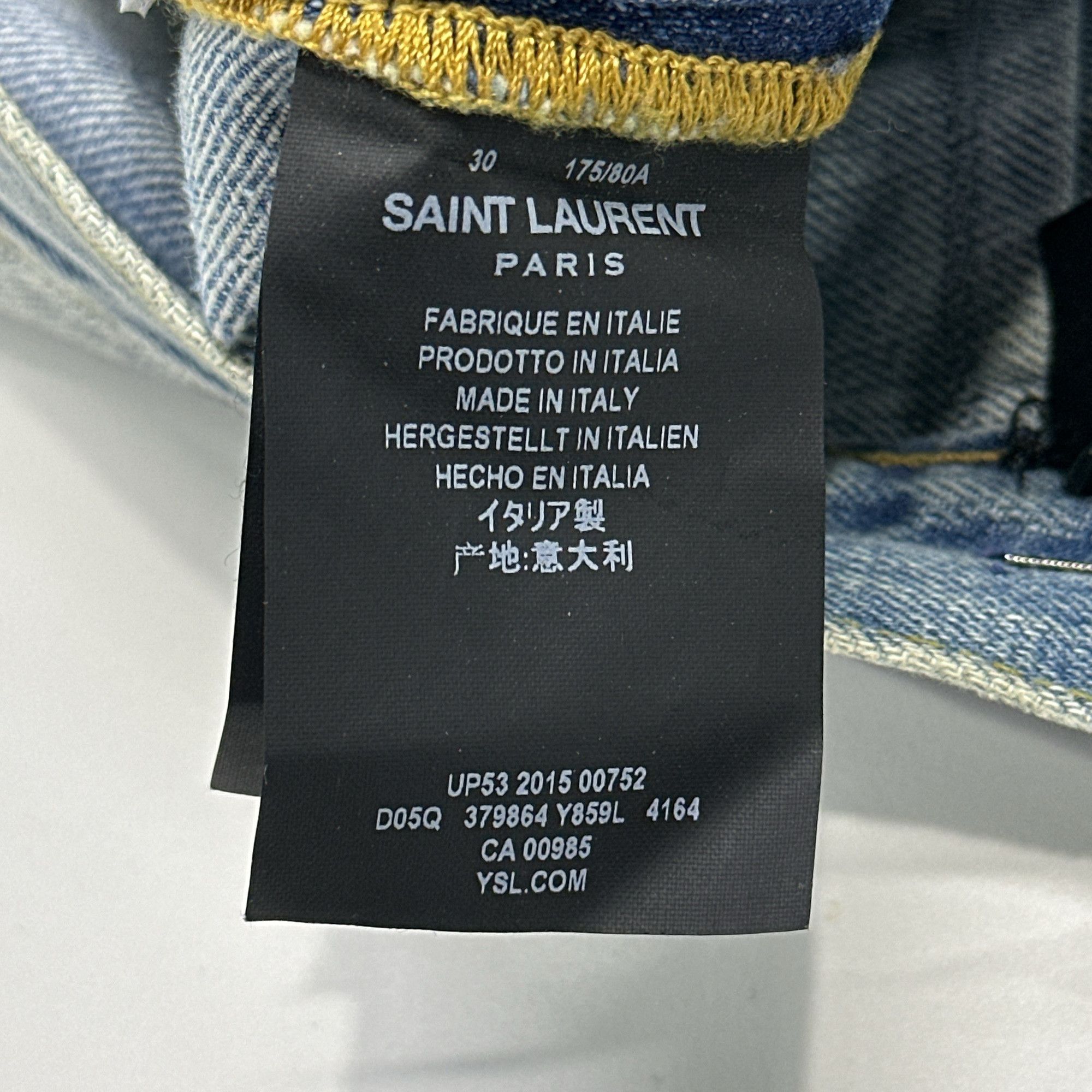 Saint Laurent Paris Saint Laurent Distressed Denim Jeans Size 30 Size US 30 / EU 46 - 4 Thumbnail