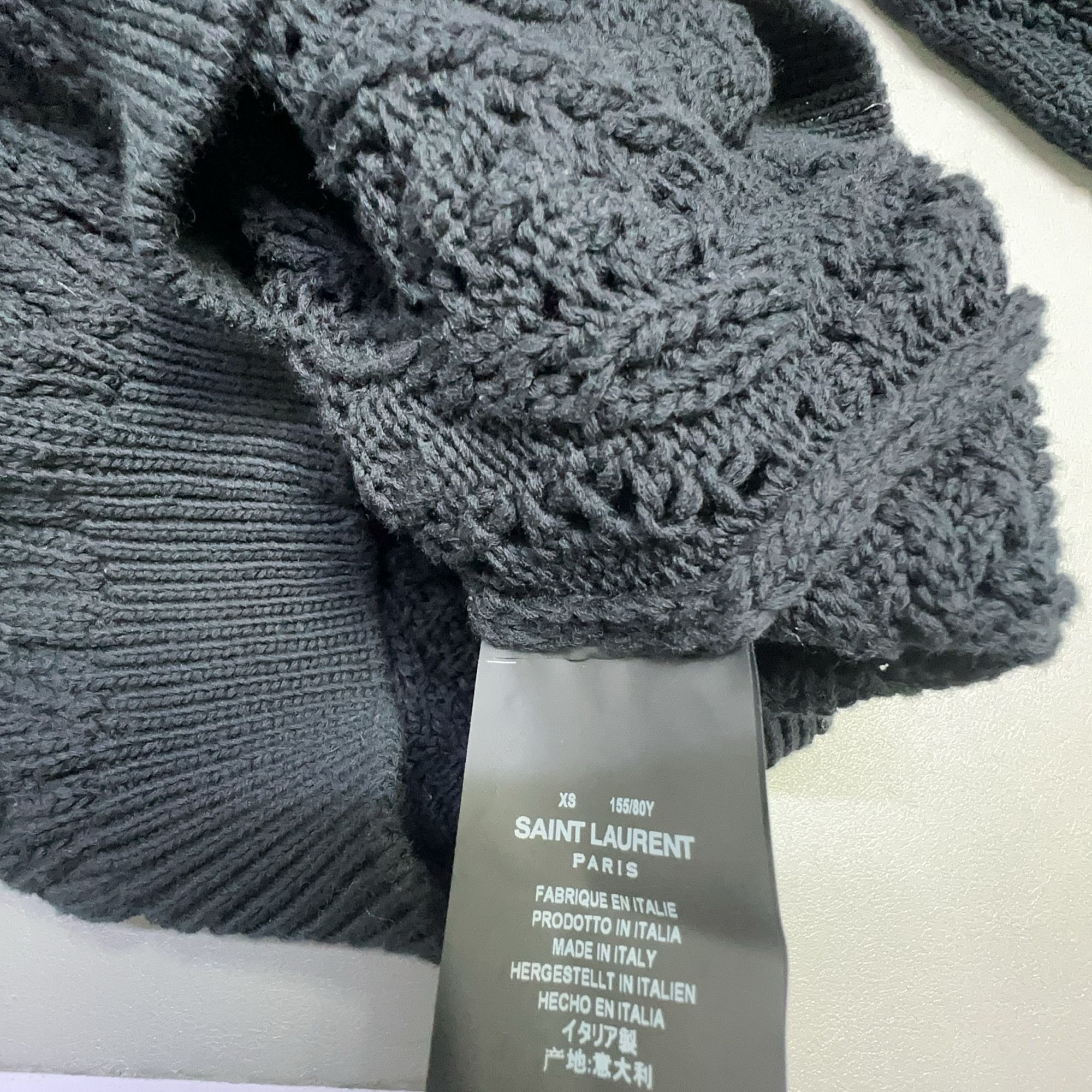 Saint Laurent Paris Saint Laurent Cable Knit Cardigan Black XS Size US XS / EU 42 / 0 - 6 Thumbnail