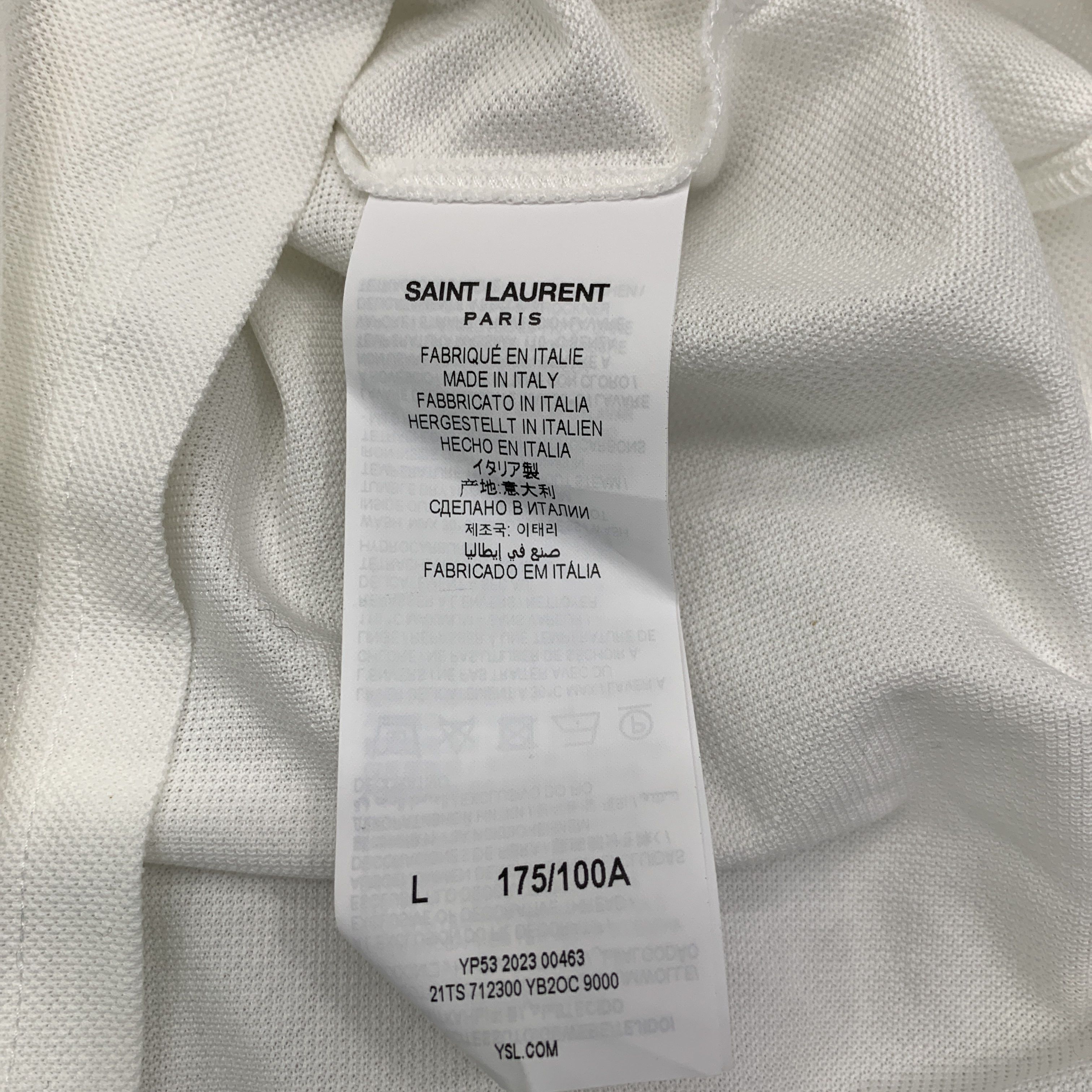 Saint Laurent Paris Saint Laurent Solid Polo Shirt Size L Size US L / EU 52-54 / 3 - 3 Thumbnail