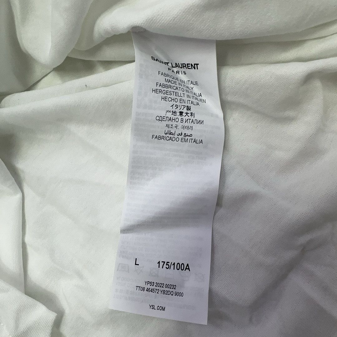 Saint Laurent Paris Saint Laurent Logo T-Shirt White Size L Size US L / EU 52-54 / 3 - 5 Thumbnail