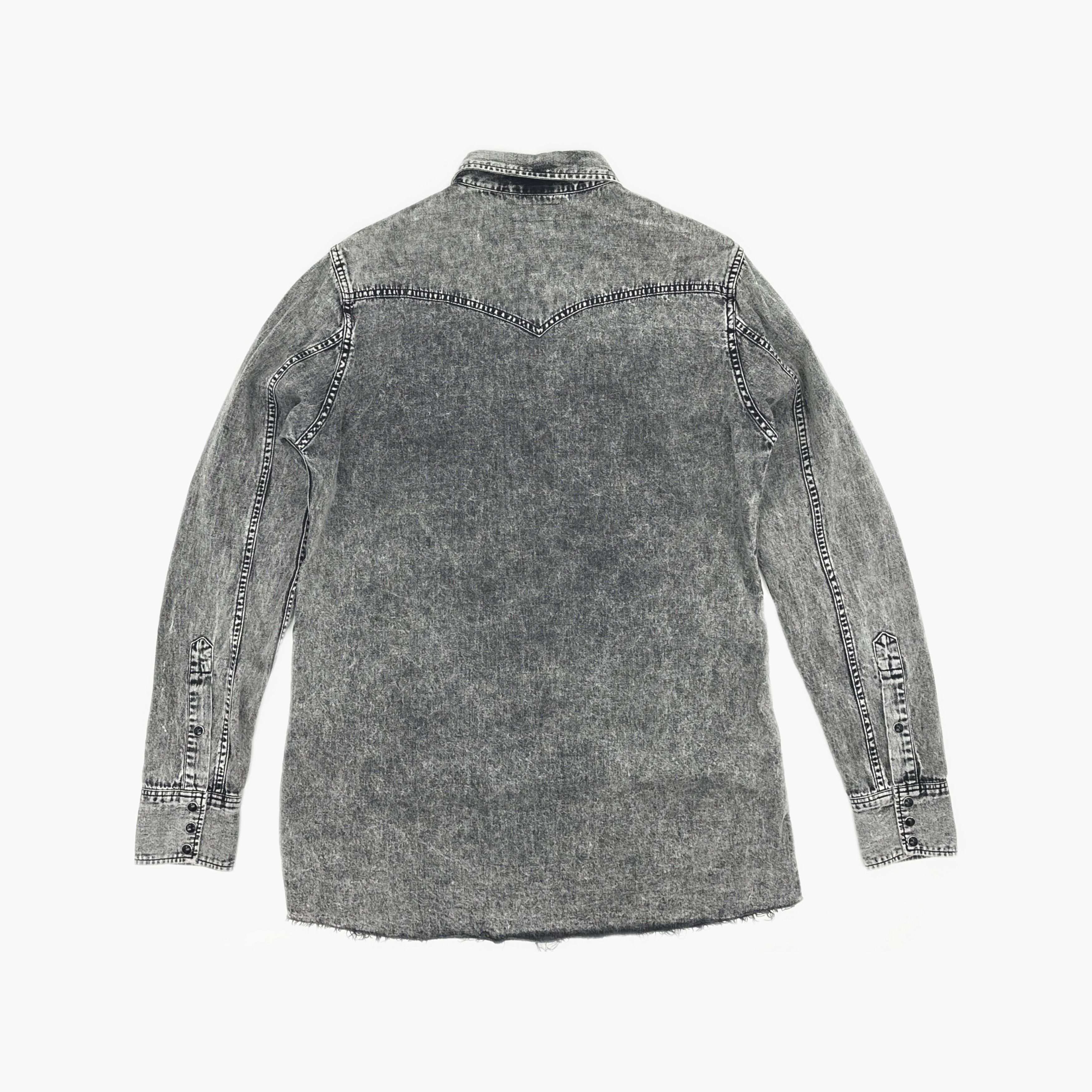 Saint Laurent Paris Saint Laurent Washed Gray Denim Shirt Size S Size US S / EU 44-46 / 1 - 2 Thumbnail