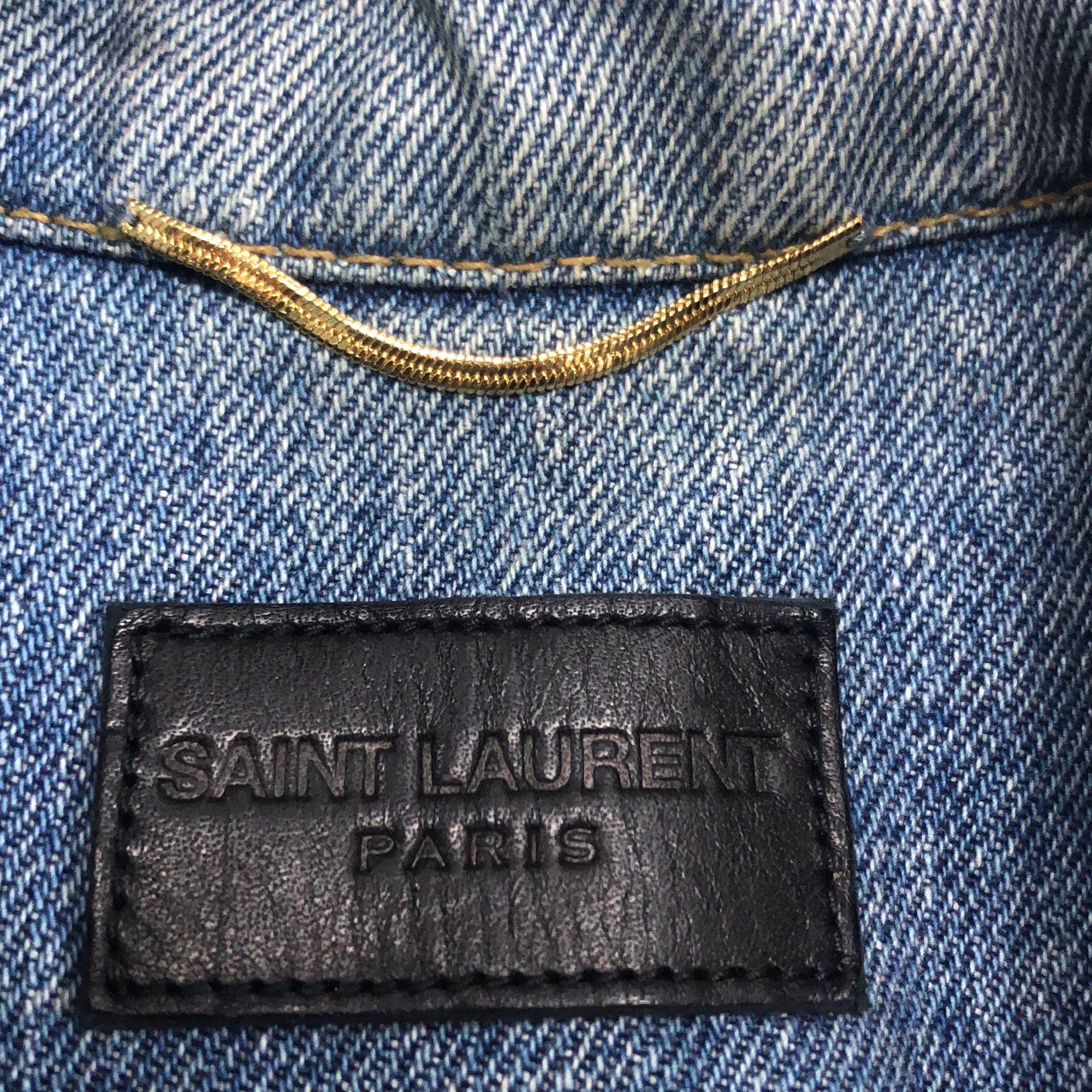 Saint Laurent Paris Saint Laurent Distressed Denim Jacket Size M Size US M / EU 48-50 / 2 - 3 Thumbnail