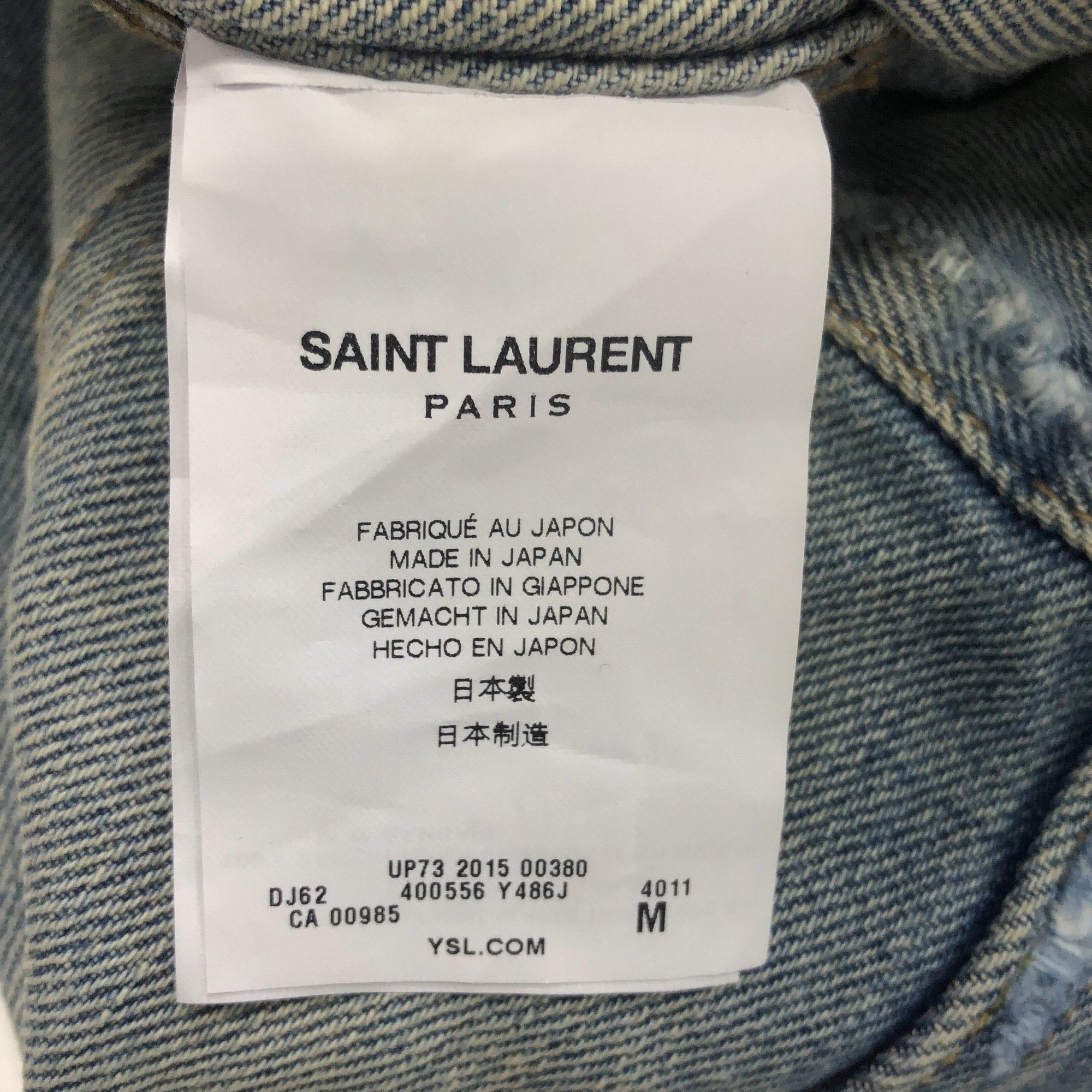 Saint Laurent Paris Saint Laurent Distressed Denim Jacket Size M Size US M / EU 48-50 / 2 - 2 Thumbnail