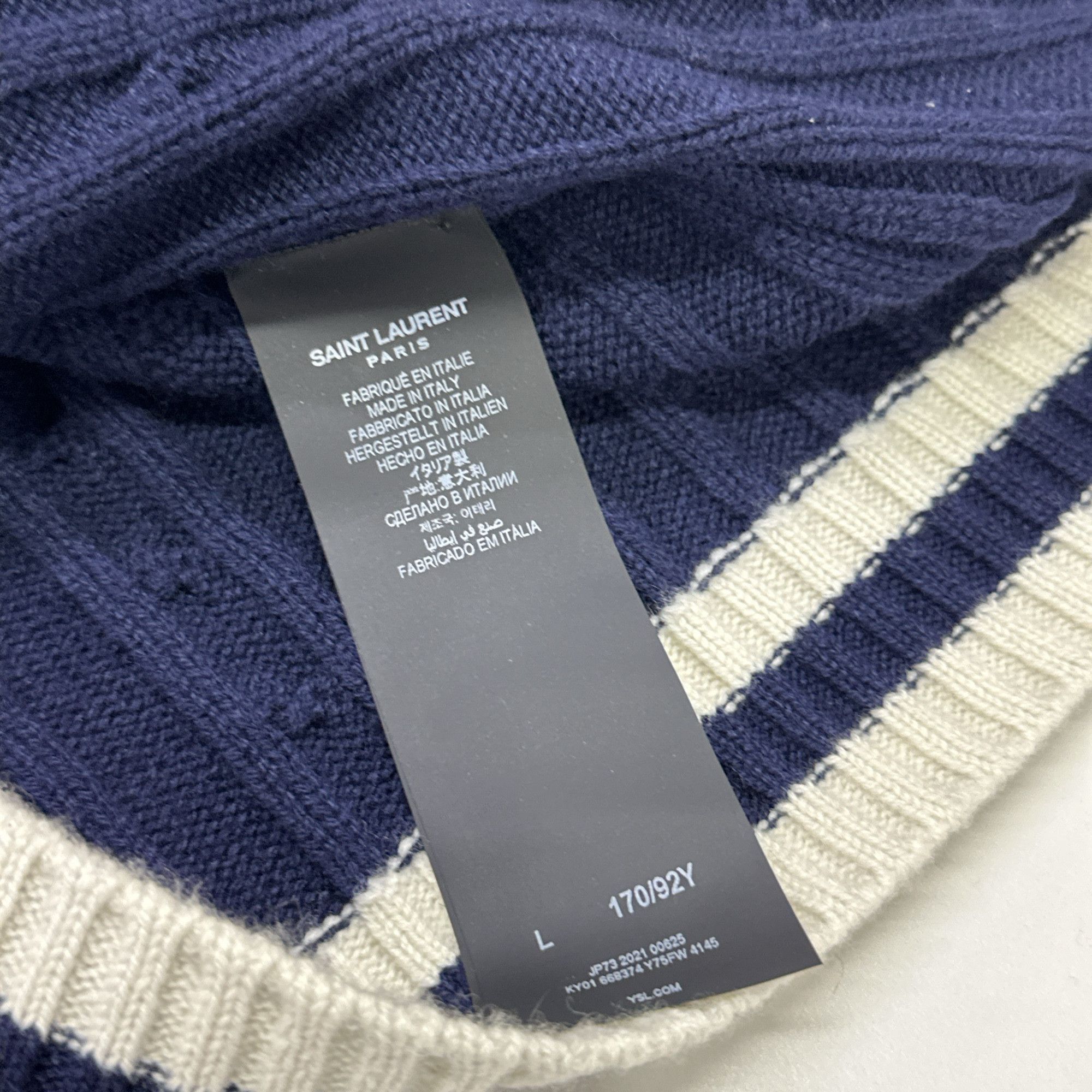 Saint Laurent Paris Saint Laurent Striped Cardigan Size L Size L / US 10 / IT 46 - 4 Thumbnail
