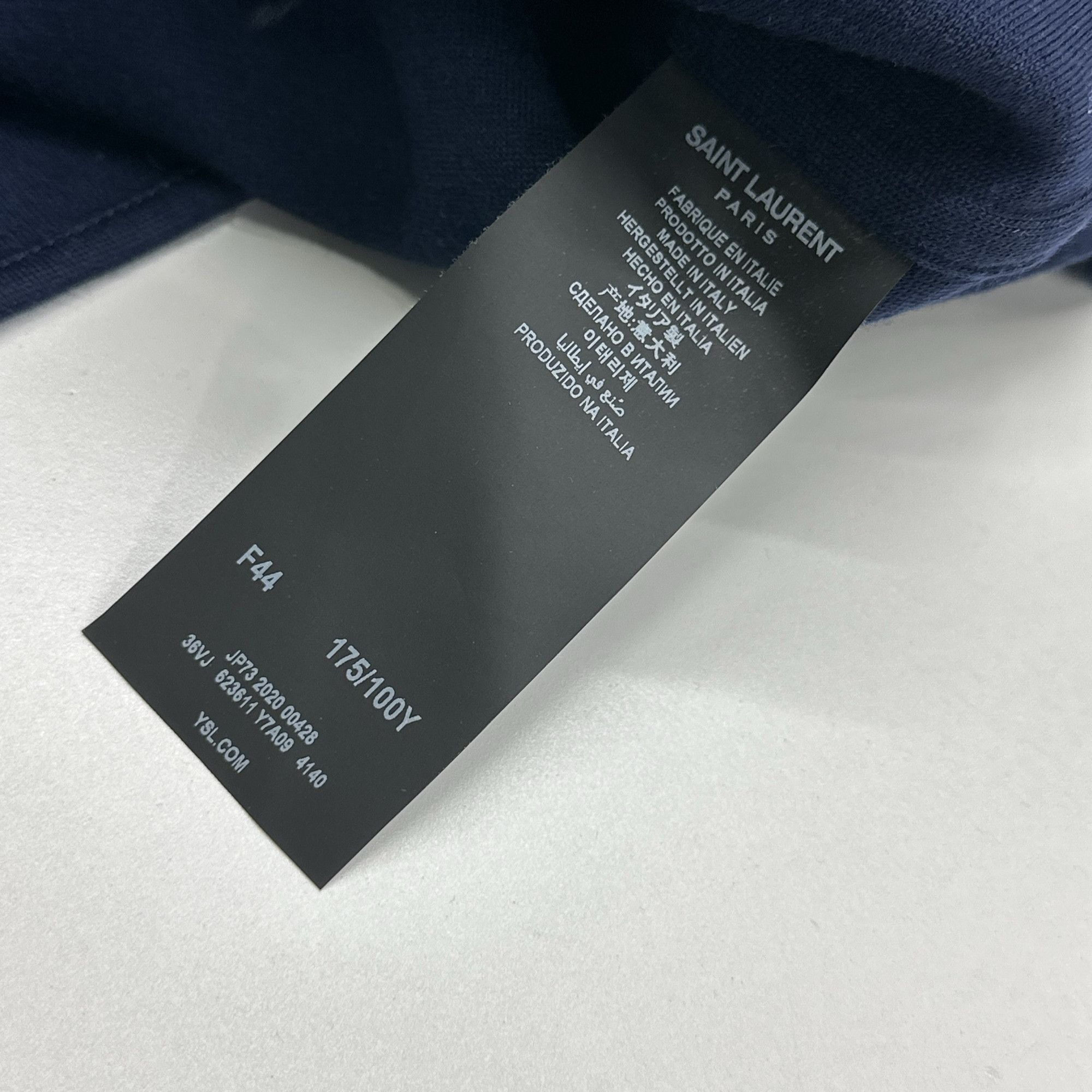 Saint Laurent Paris Saint Laurent Monogram Wool Button Up Shirt Navy F44 Size L / US 10 / IT 46 - 4 Thumbnail