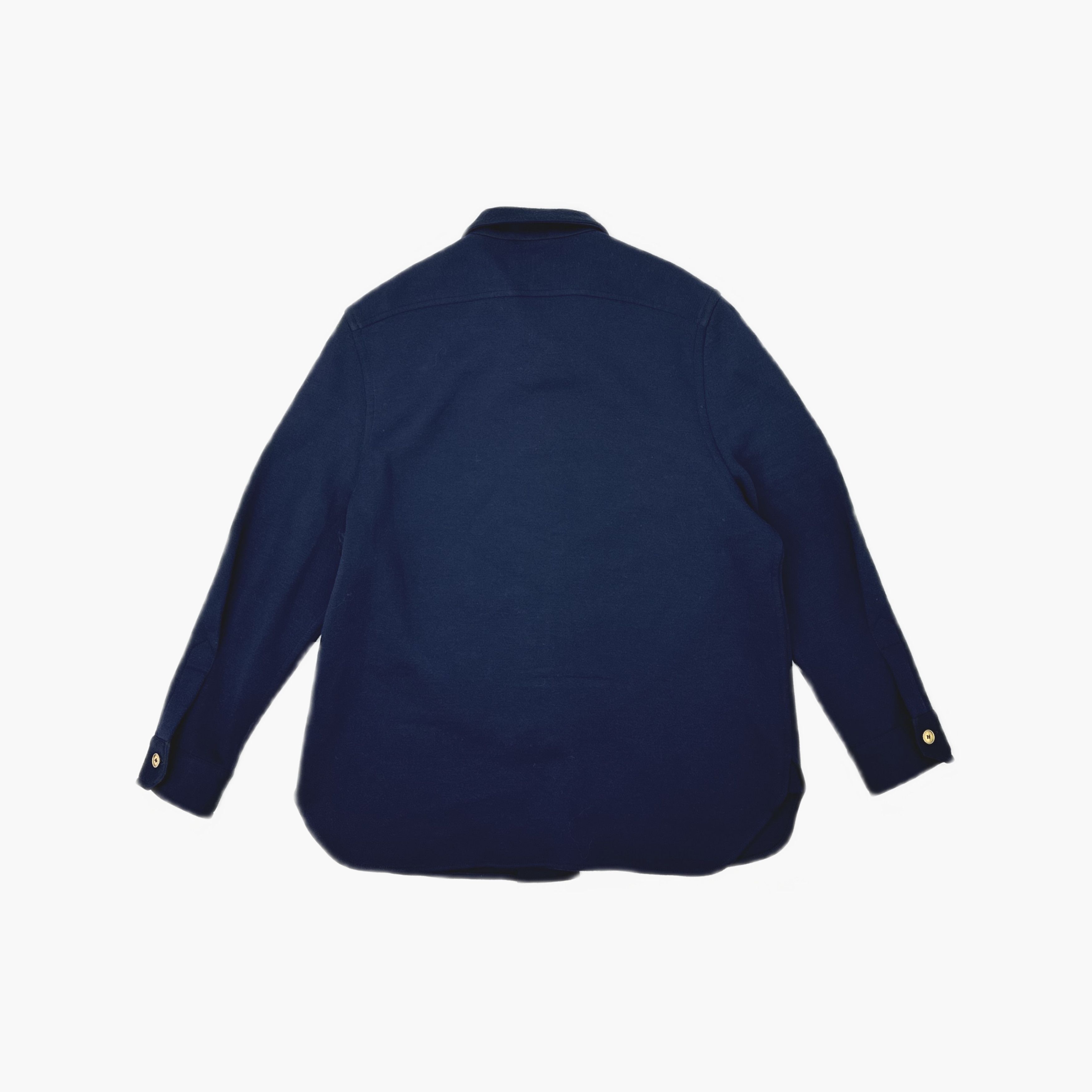 Saint Laurent Paris Saint Laurent Monogram Wool Button Up Shirt Navy F44 Size L / US 10 / IT 46 - 2 Thumbnail