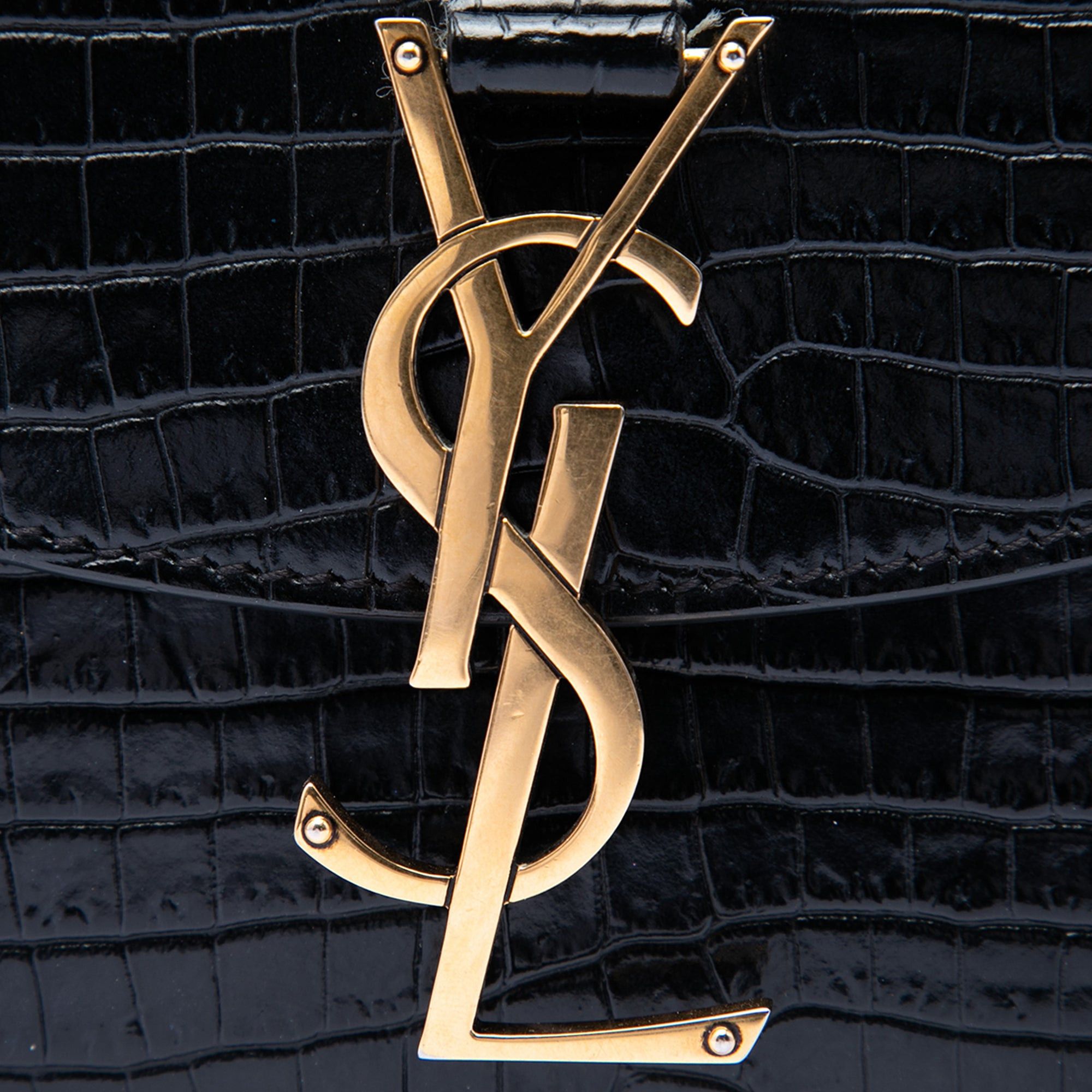 Saint Laurent Paris Small Croc Embossed Monogram Kaia Crossbody Size ONE SIZE - 5 Thumbnail