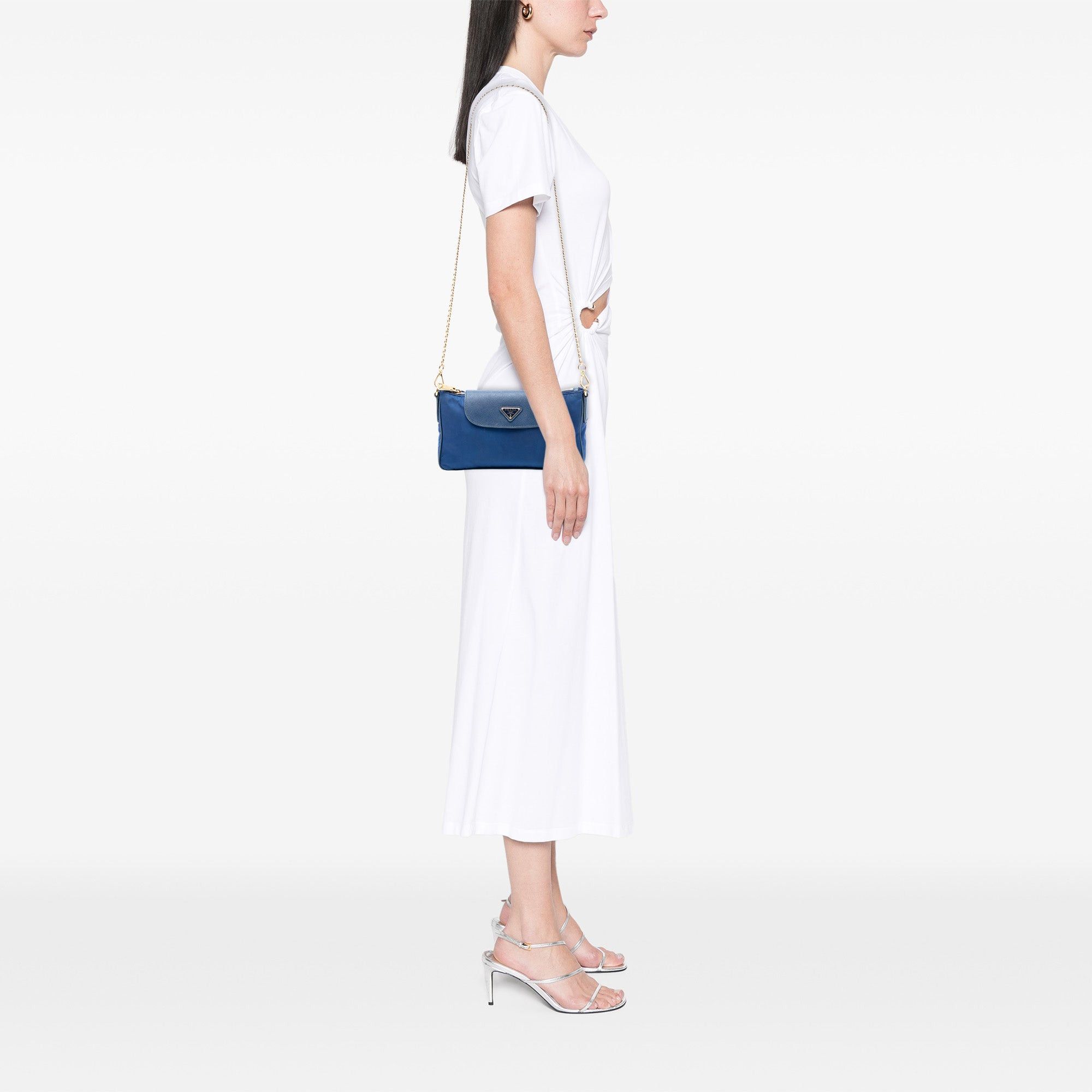 Prada Saffiano Trimmed Tessuto Chain Crossbody Size ONE SIZE - 6 Thumbnail