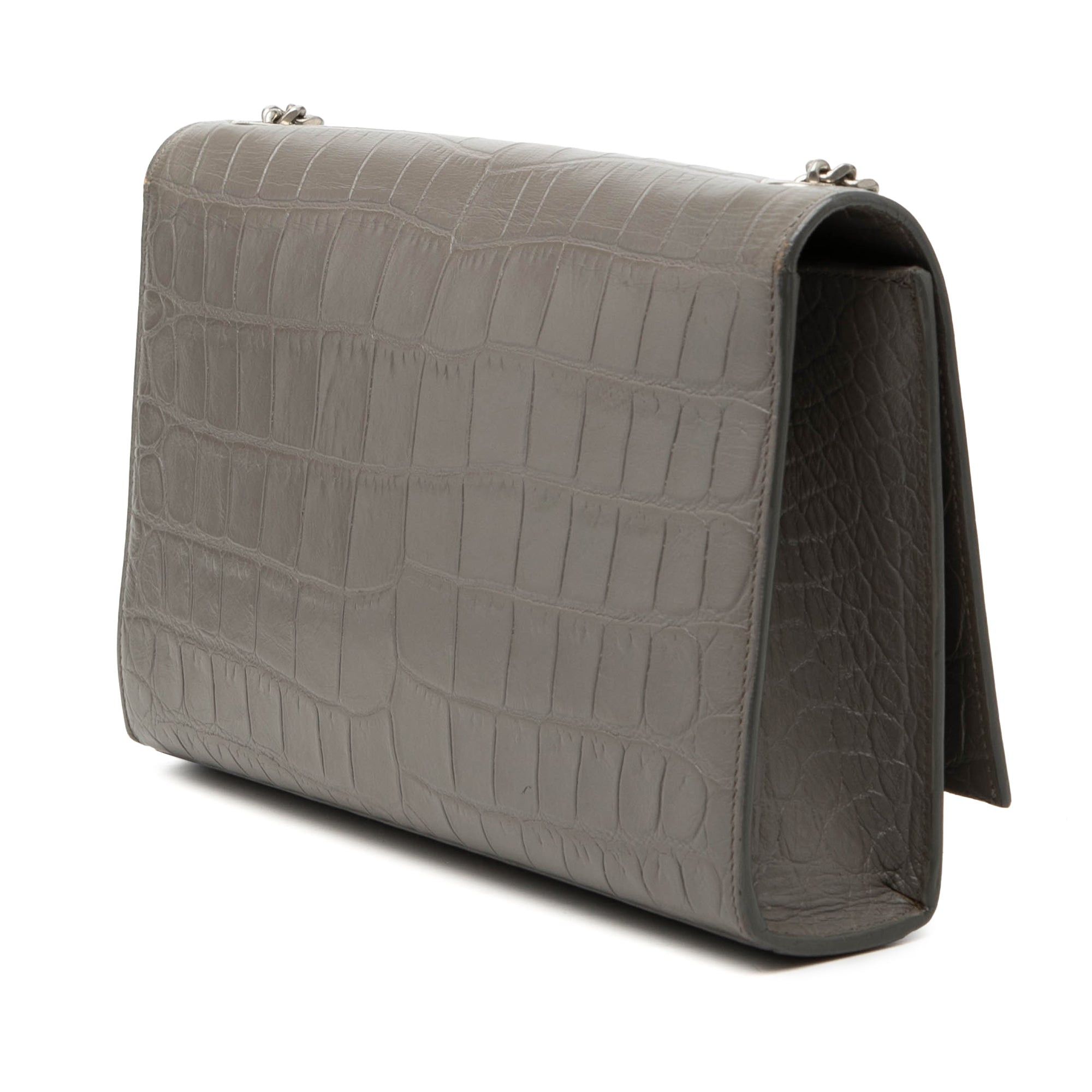 Saint Laurent Paris Medium Croc Embossed Leather Monogram Kate Tassel Crossbody Size ONE SIZE - 2 Thumbnail