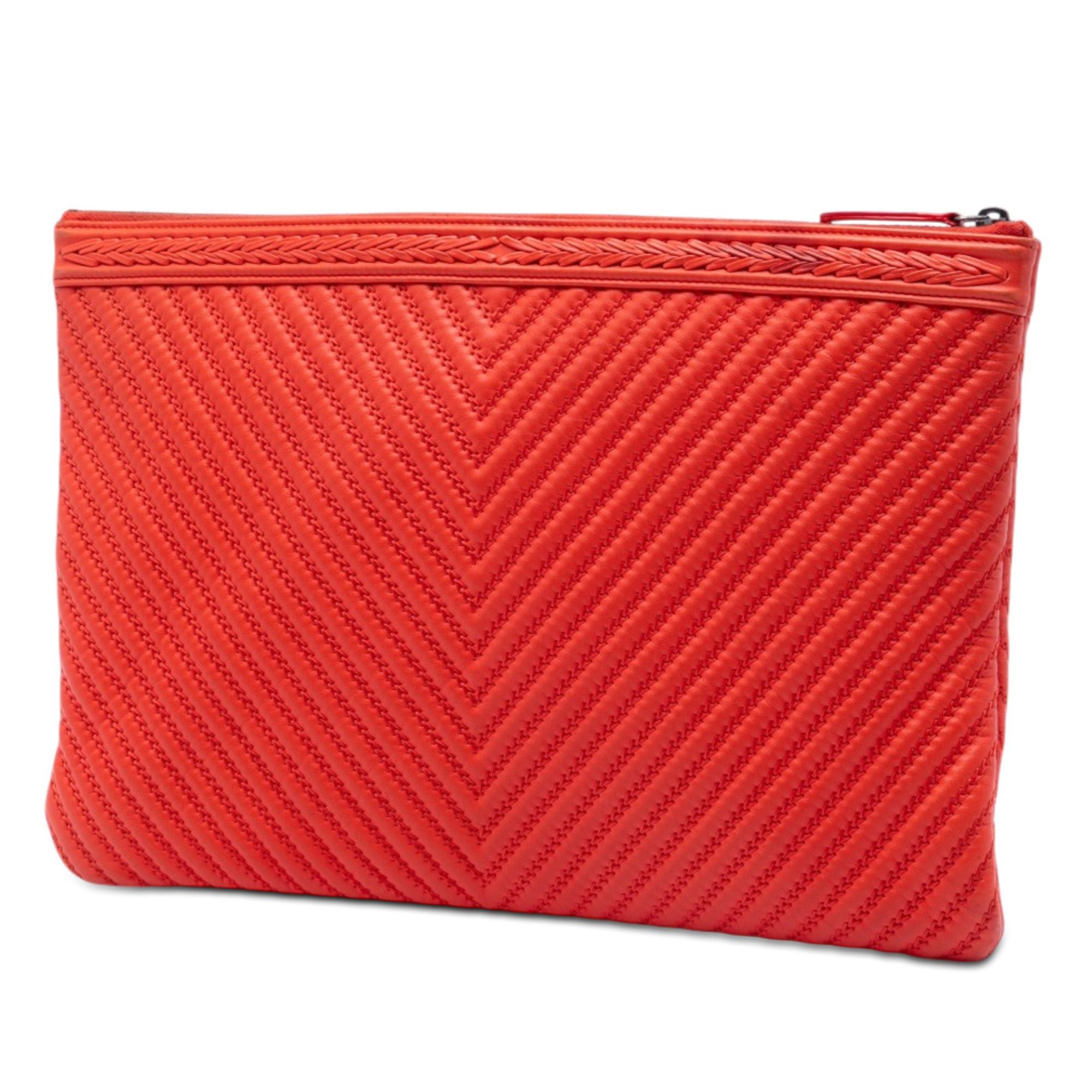 Chanel Large Chevron Lambskin Double Stitch Boy O Case Clutch Size ONE SIZE - 2 Thumbnail