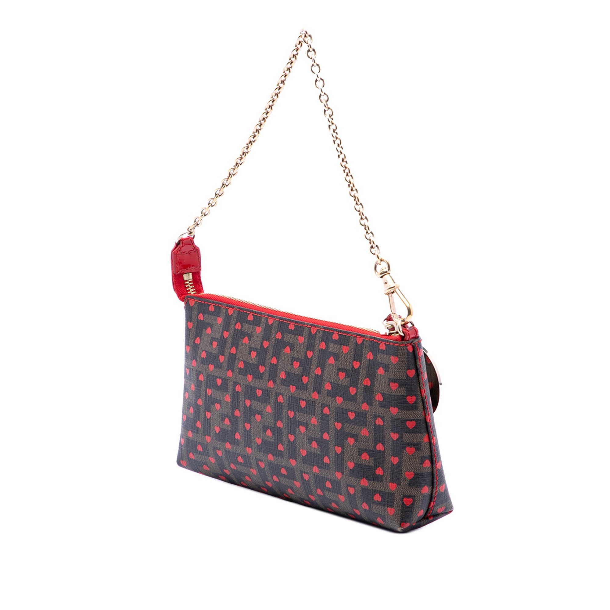 Fendi Zucca Spalmati Hearts Chain Pochette Size ONE SIZE - 2 Thumbnail