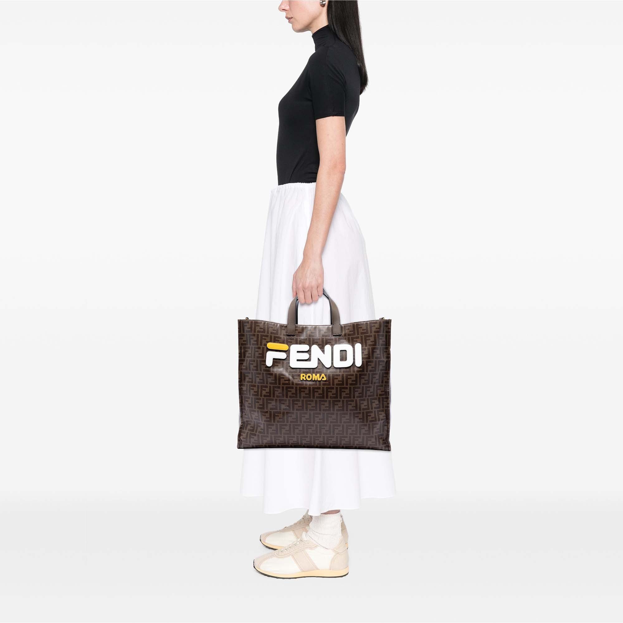 Fendi Fila Zucca Coated Canvas Logo Mania Shopper Tote Size ONE SIZE - 6 Thumbnail