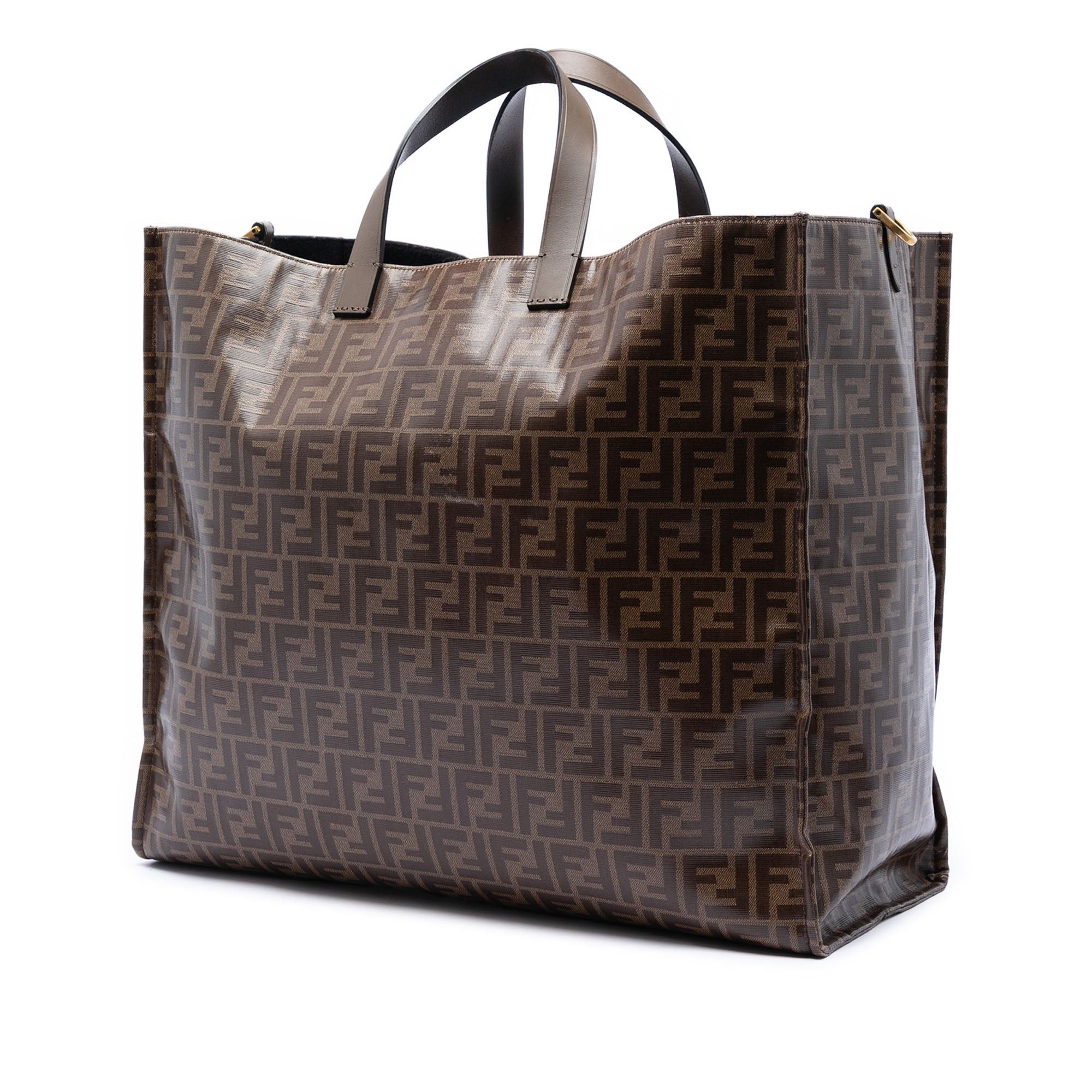Fendi Fila Zucca Coated Canvas Logo Mania Shopper Tote Size ONE SIZE - 2 Thumbnail