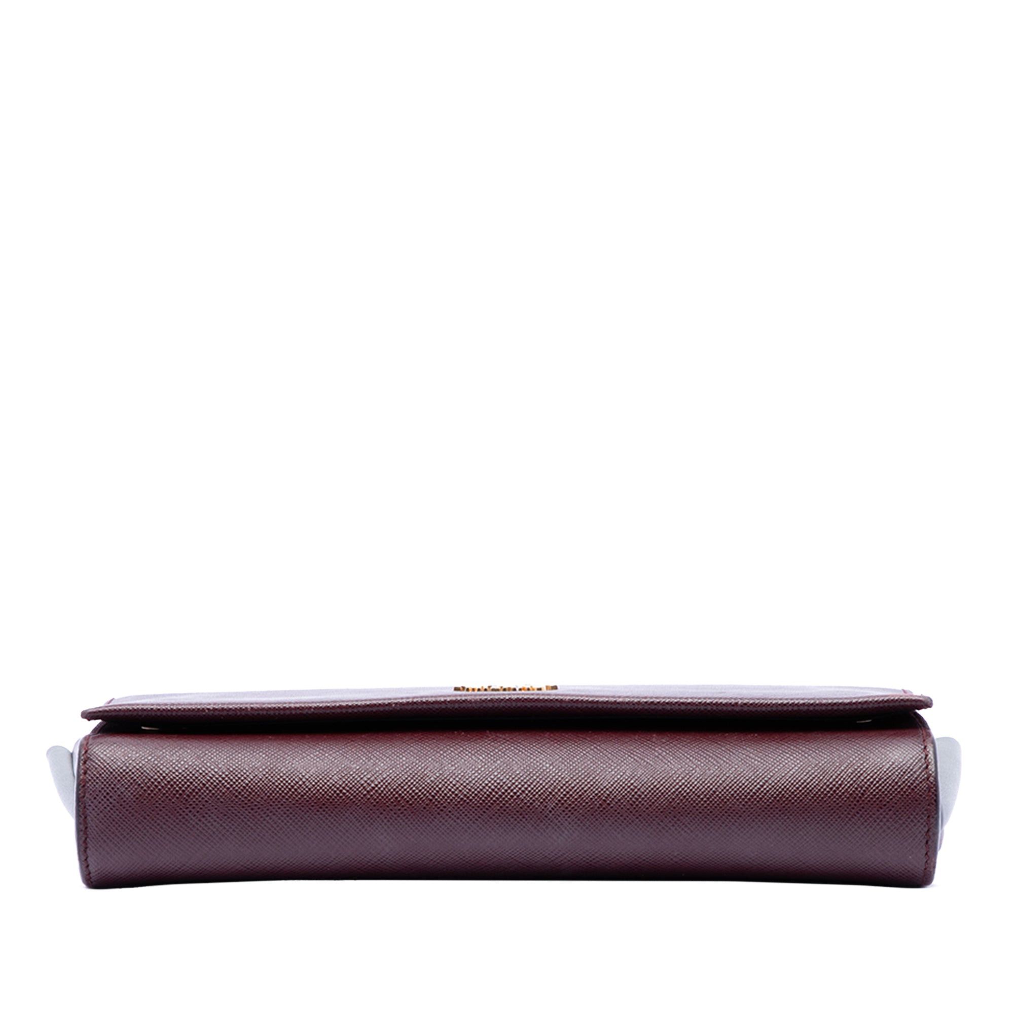 Prada Saffiano and City Calf Bibliotheque Clutch with Chain Size ONE SIZE - 3 Thumbnail