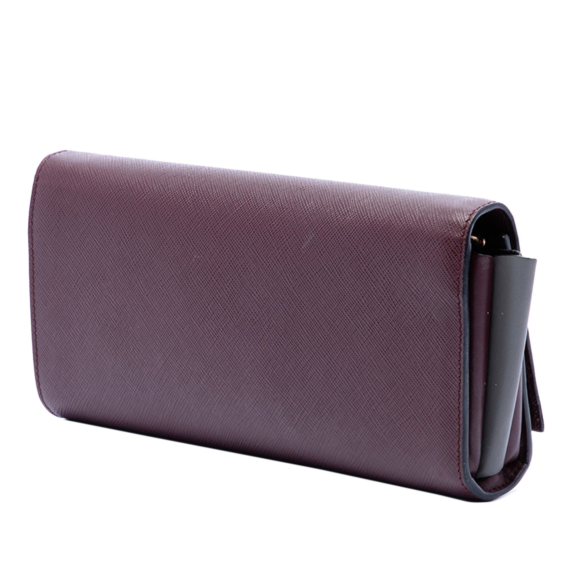 Prada Saffiano and City Calf Bibliotheque Clutch with Chain Size ONE SIZE - 2 Thumbnail