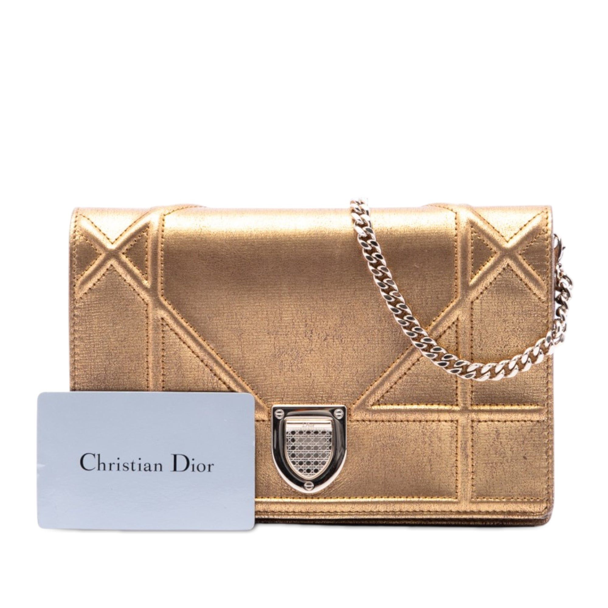 Dior Metallic Calfskin Diorama Wallet on Chain Size ONE SIZE - 7 Thumbnail