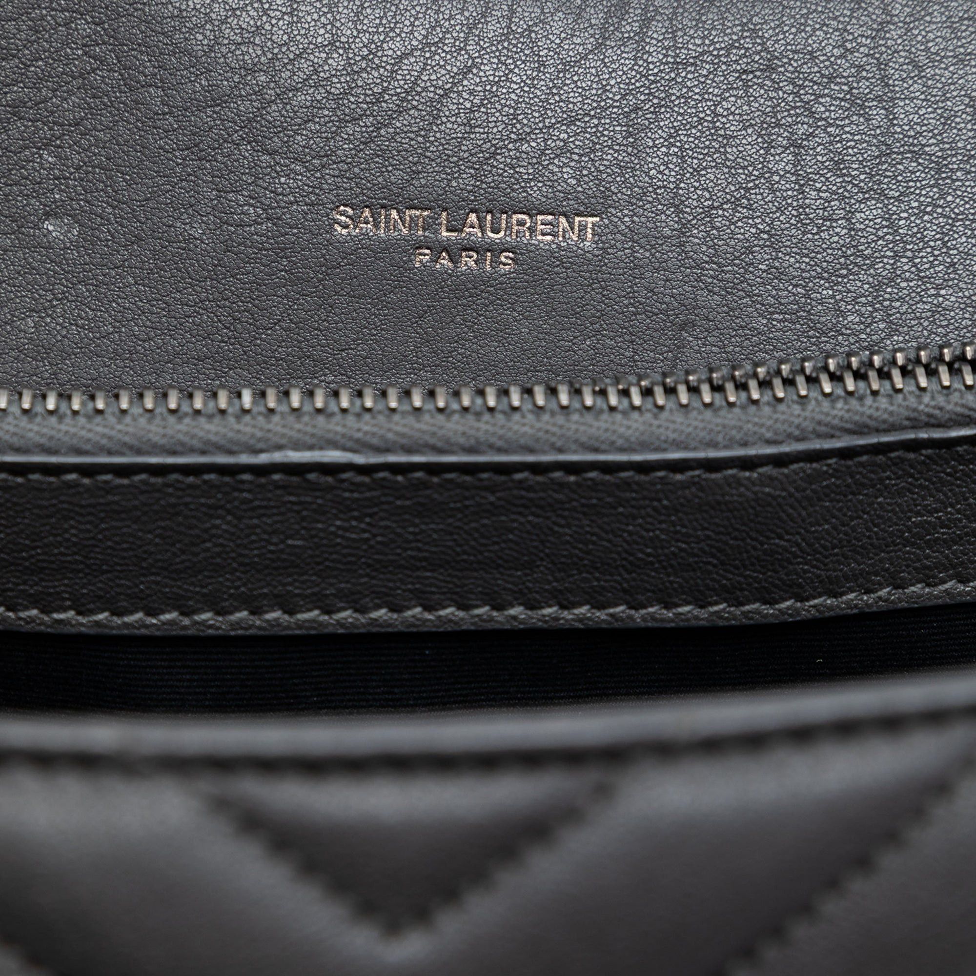 Saint Laurent Paris Large Chevron Sheepskin Monogram College Satchel Size ONE SIZE - 5 Thumbnail