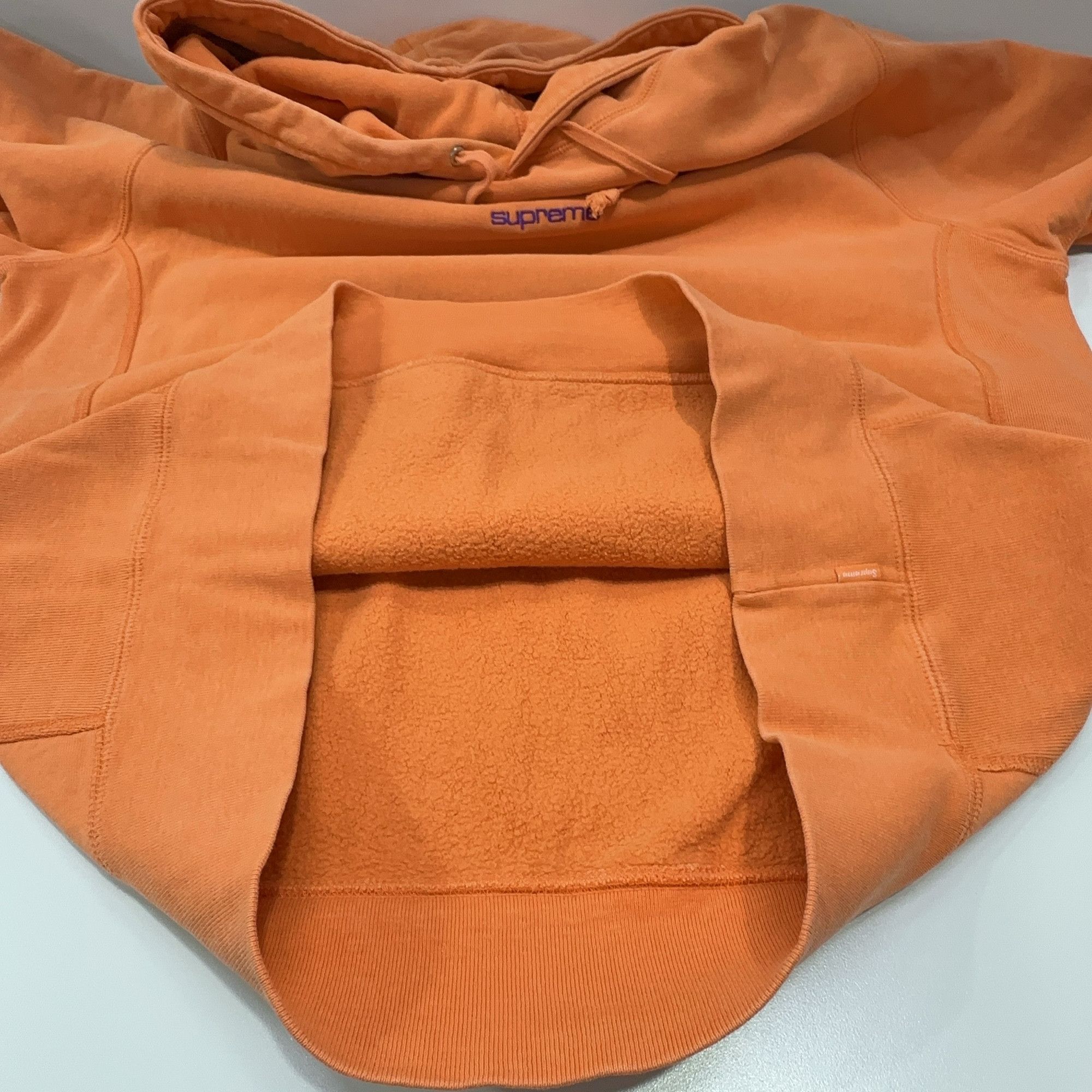 Supreme Supreme Orange Embroidered Logo Hoodie Size XL Size US XL / EU 56 / 4 - 11 Thumbnail