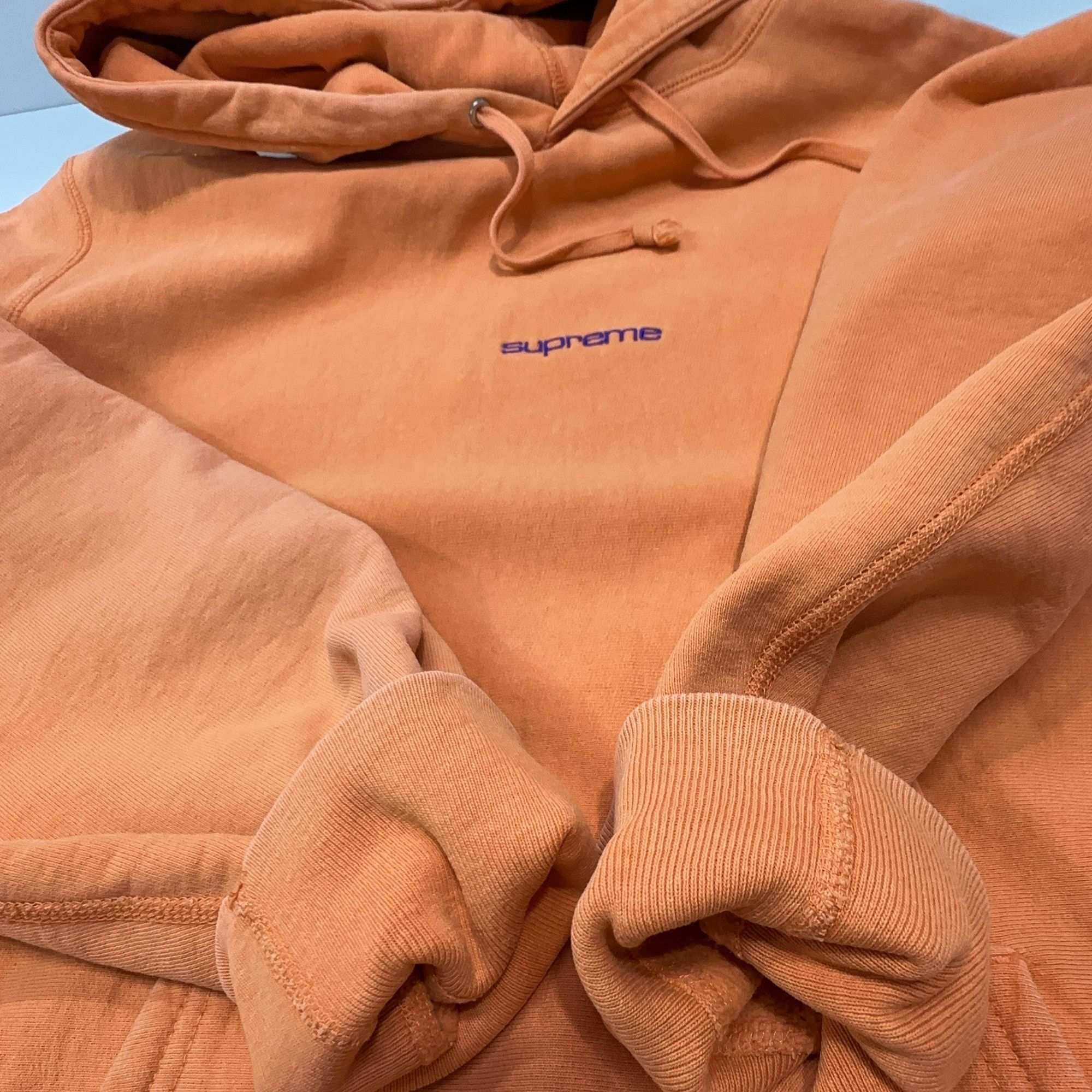 Supreme Supreme Orange Embroidered Logo Hoodie Size XL Size US XL / EU 56 / 4 - 14 Thumbnail