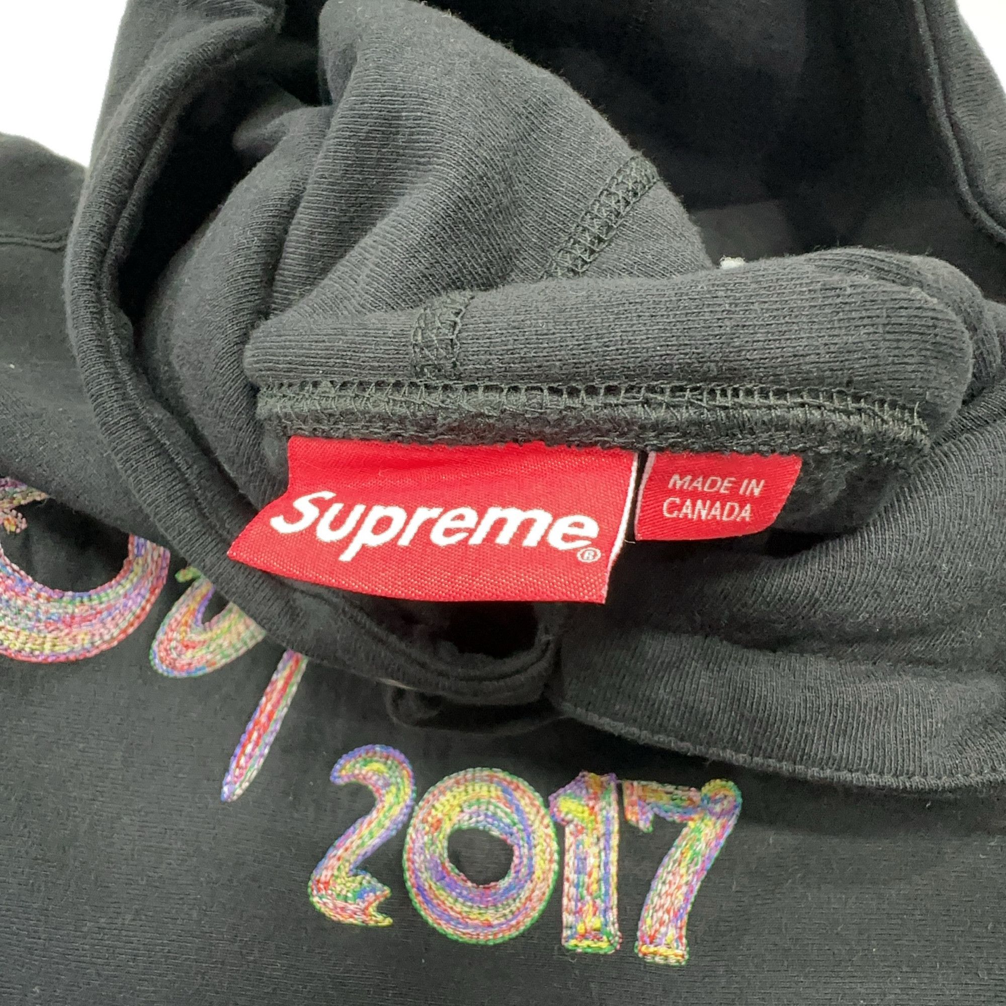 Supreme Supreme Multicolored Embroidered Logo Hoodie Black Size M Size US M / EU 48-50 / 2 - 4 Thumbnail