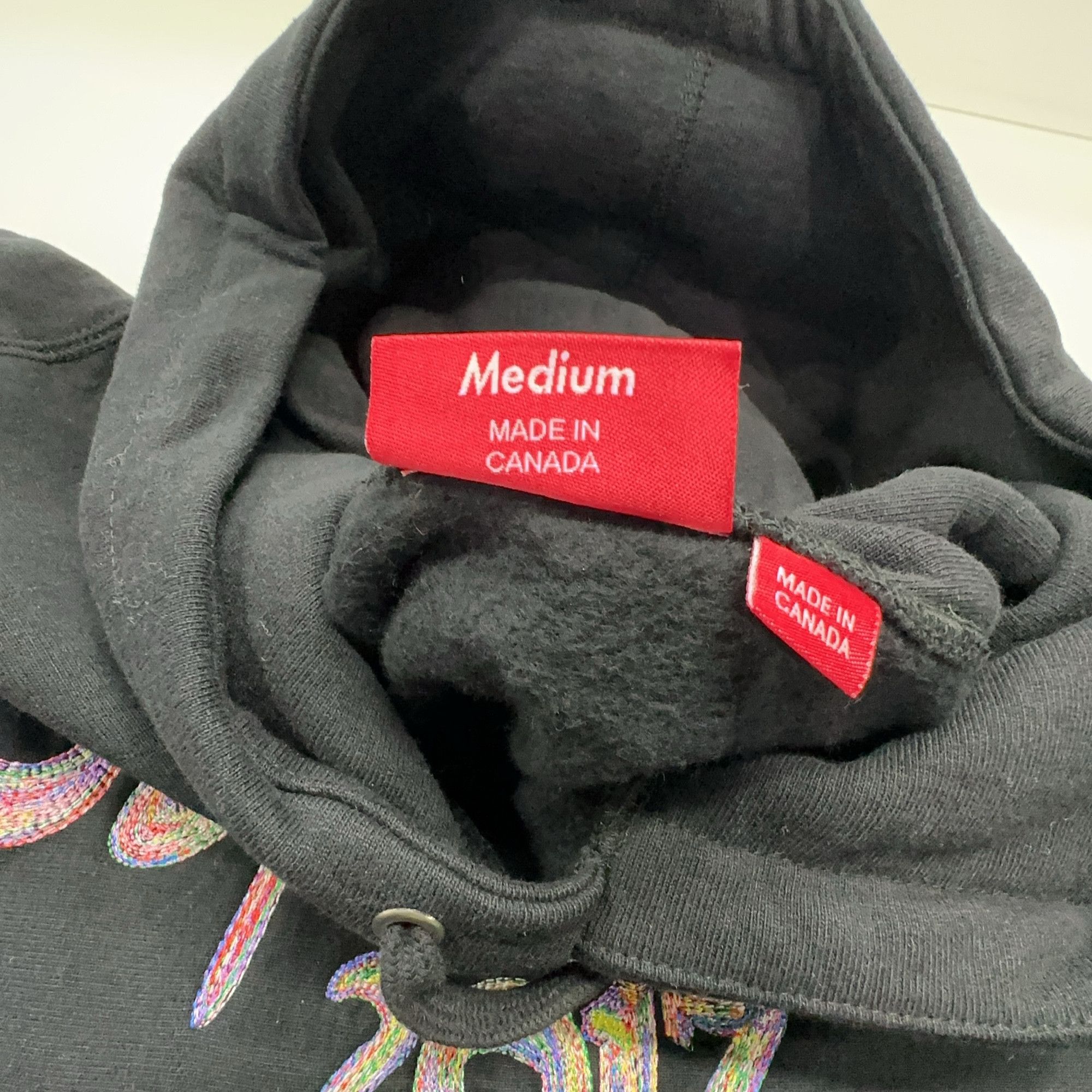 Supreme Supreme Multicolored Embroidered Logo Hoodie Black Size M Size US M / EU 48-50 / 2 - 5 Thumbnail